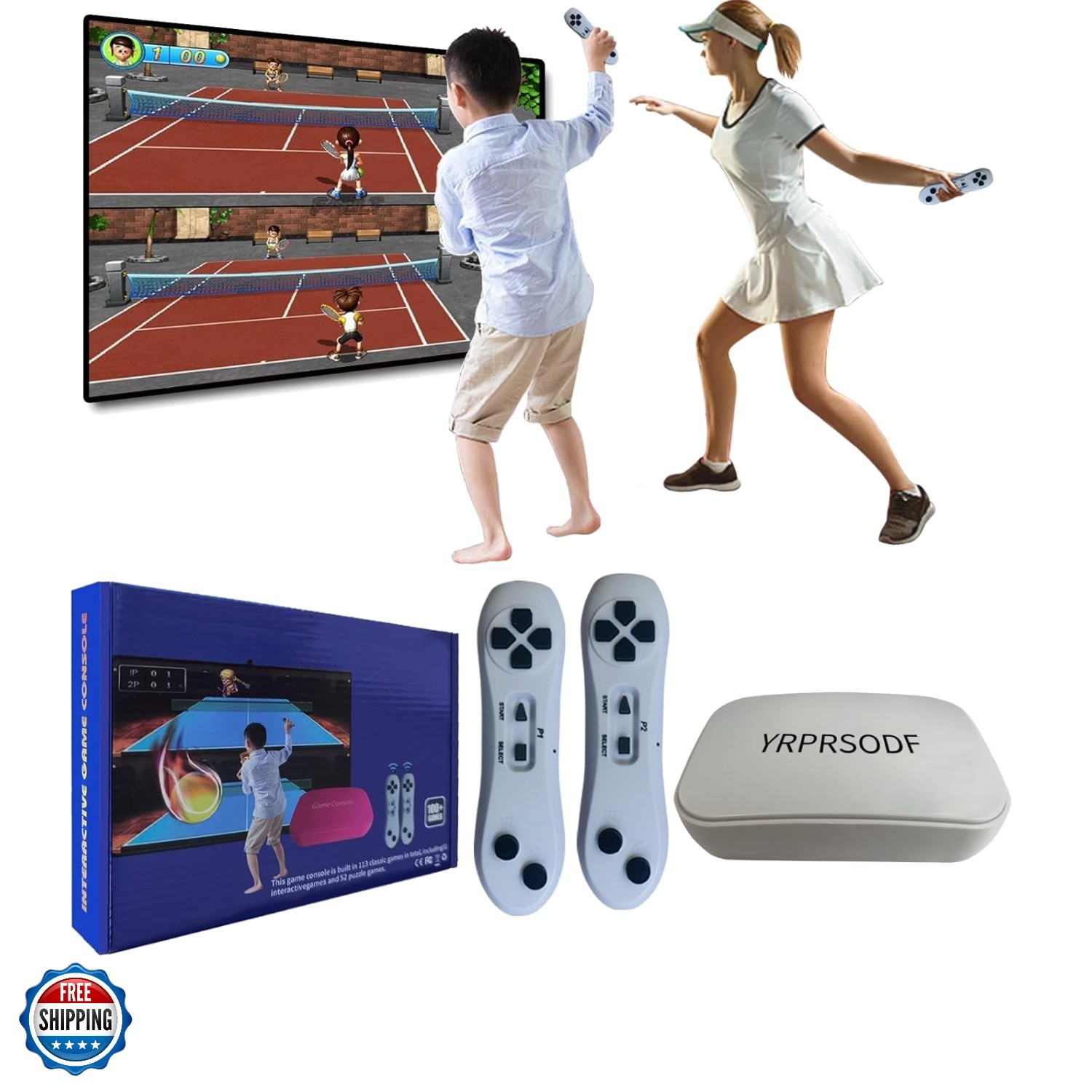 TV Game Console Built in 100+ Gam ES, Video Game Machine with 2.4G Wireless G…