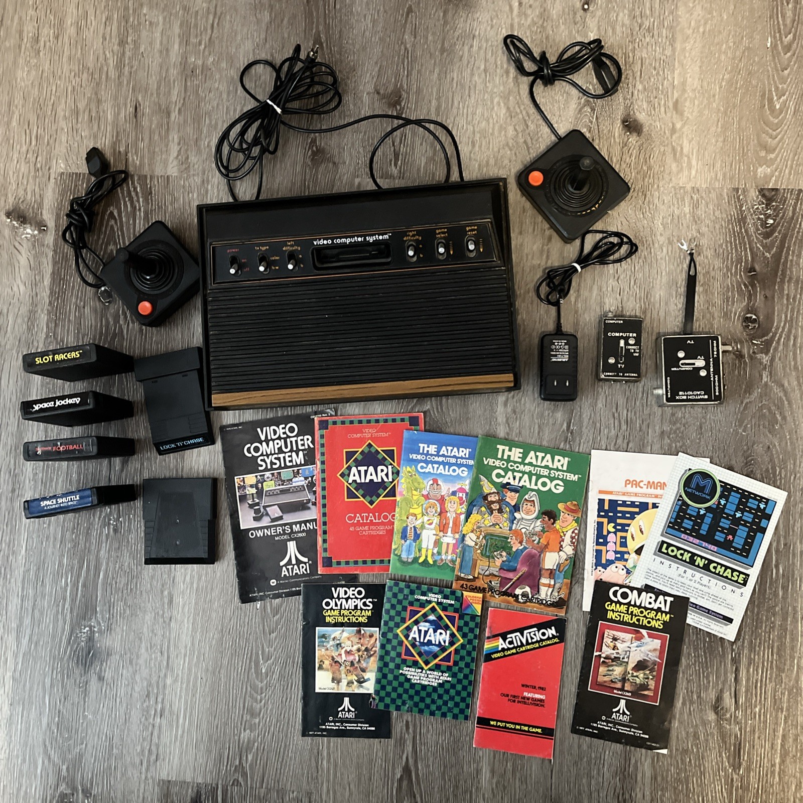 Atari CX-2600 Console W/Controllers, Cables & Lots Xtra See Pics & Description