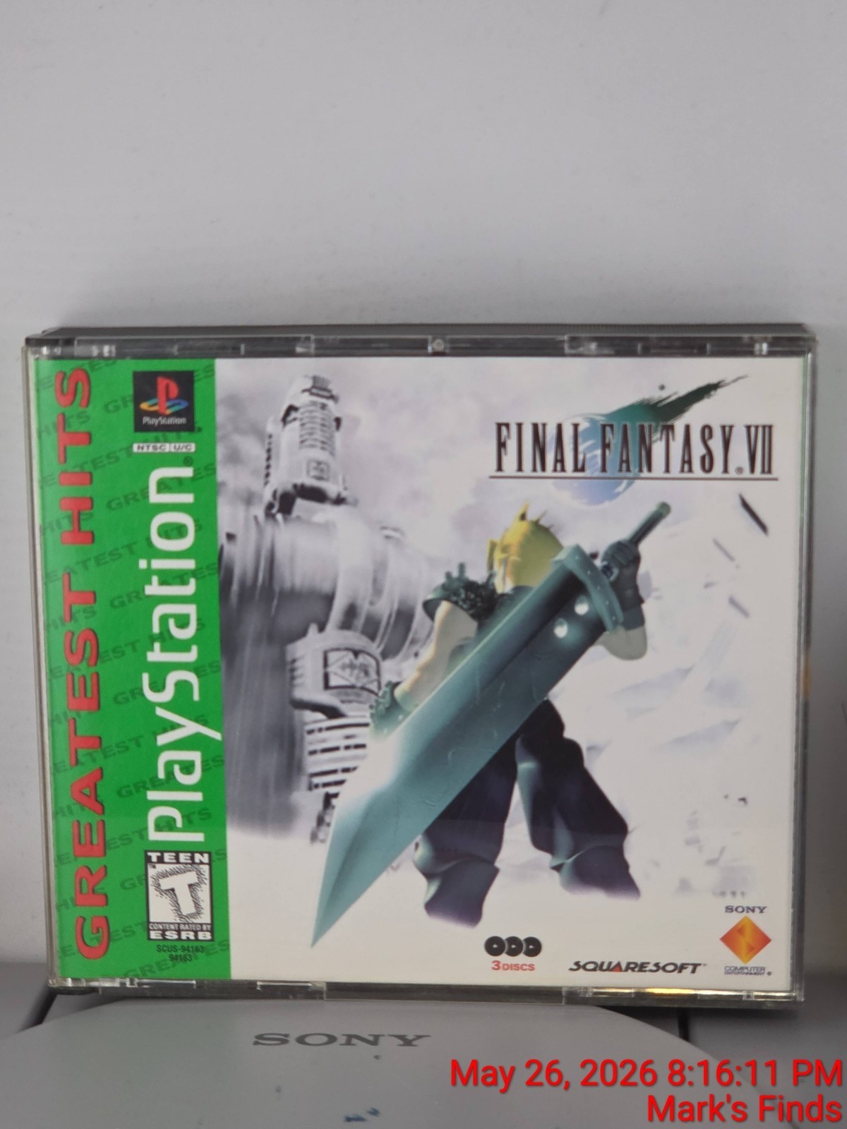 Sony PlayStation 1 PS1 Console – Gray + Cables + Controller Final Fantasy VII