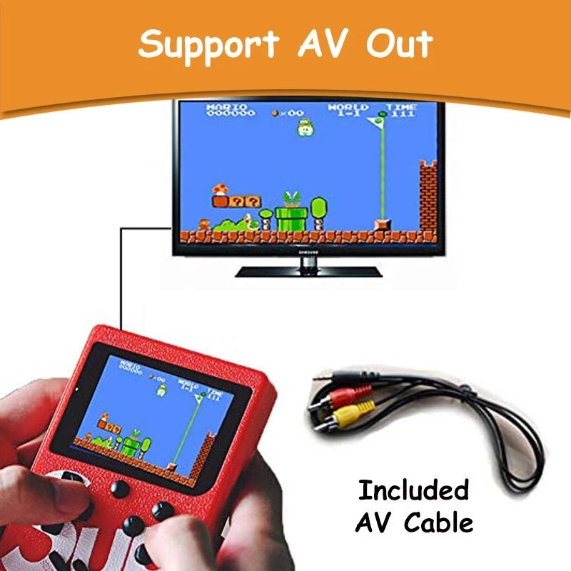 𝟰𝟬𝟬 𝗜𝗡 𝟭 Games Retro Classic Portable Screen 3 Inch Console 1 or 2 Players