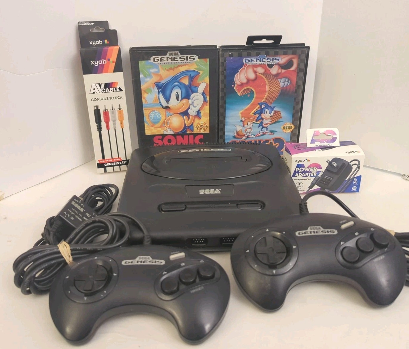 Original OEM Sega Genesis System Model 2 Console Complete w/ Sonic Bundle Tested