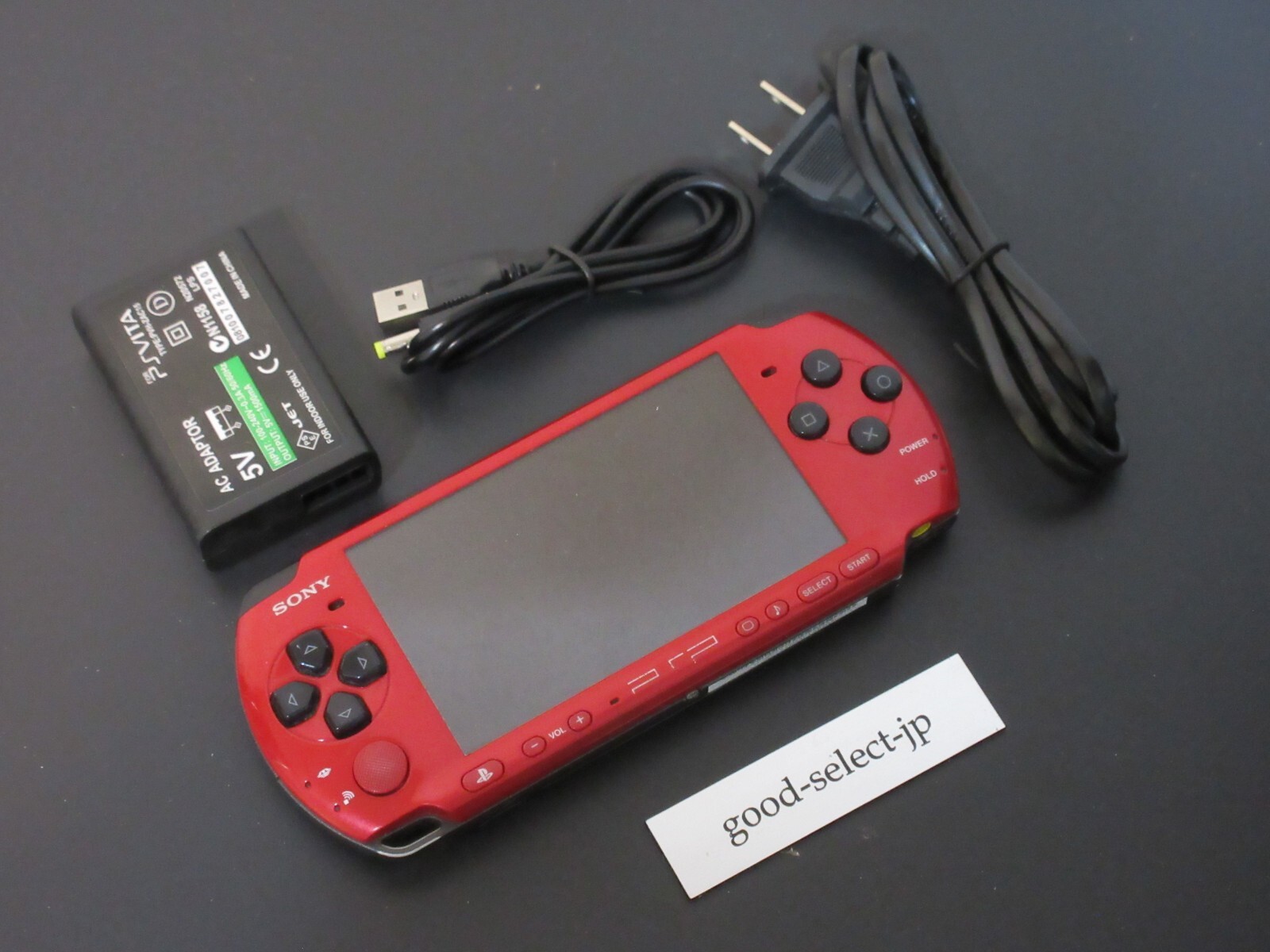 PSP 3000 Red&Sparkle Black Console with Charger NO BATTERY