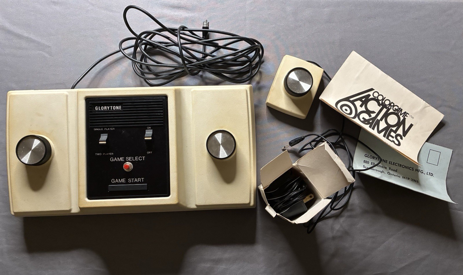 Rare Vintage Glorytone Colorgame 6 Action Games Video Game System – not working