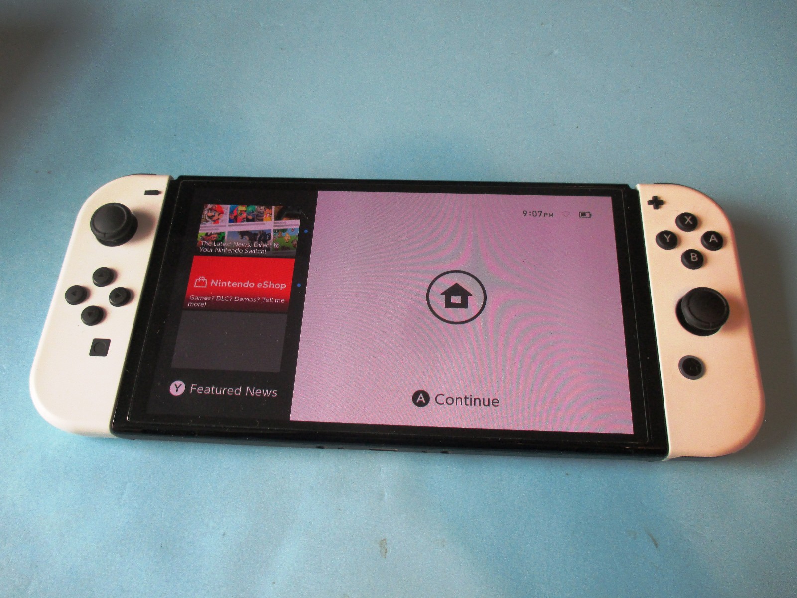 Nintendo Switch OLED System Black Console in Box w/White Joy-Cons + Dock +