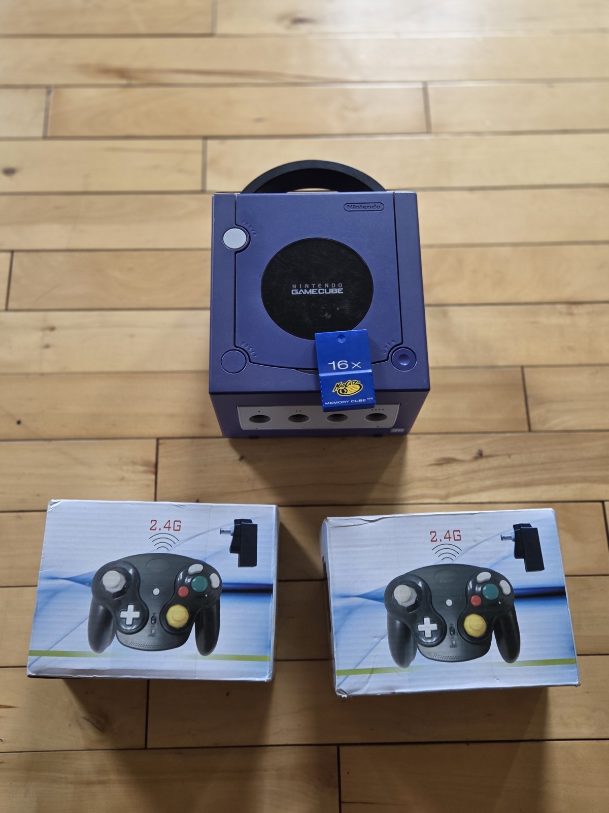 Nintendo GameCube Indigo Purple Console Bundle w/ 2 Controllers But No Cord