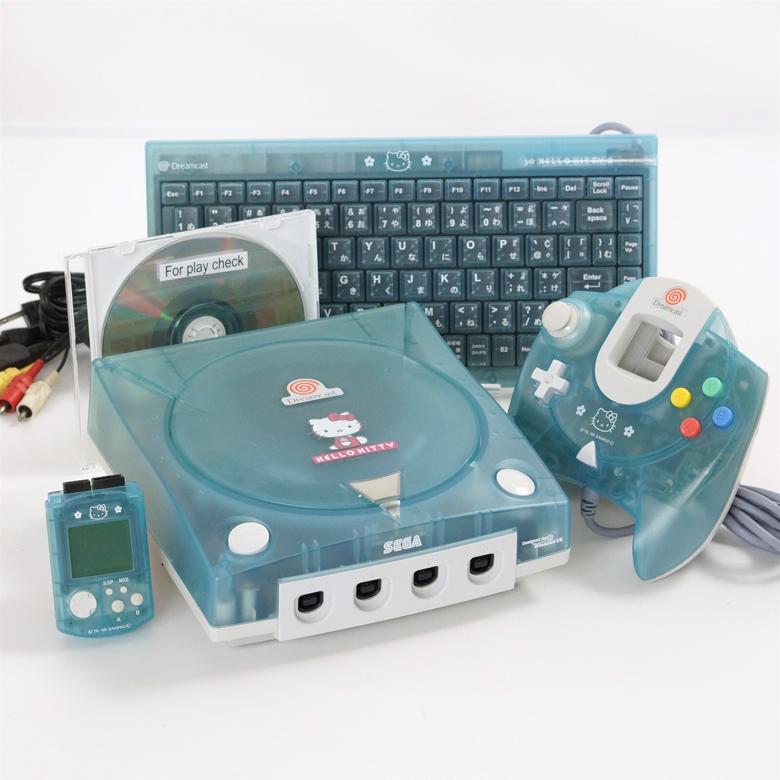 Dreamcast SEGA DC HELLO KITTY BLUE Console HKT-3000 Tested System -NTSC-J- 55943