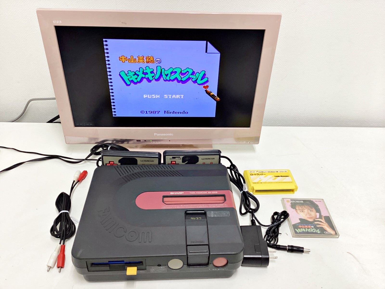 Sharp Twin Famicom AN-500B Black New Belt/tuning 985 Japan DHL 1 week to USA