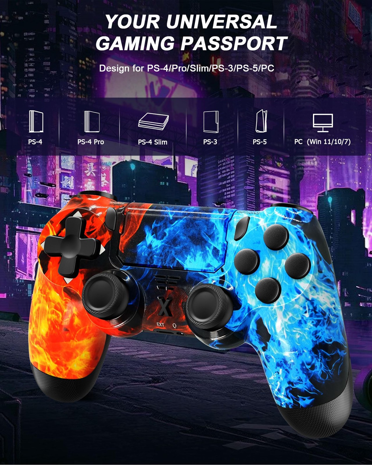 Wireless Controller for PS-4, Dual Vibration Game Joystick/Motion Sensing/Tou…