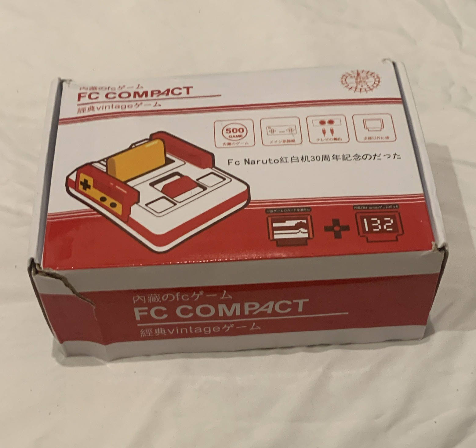 FC COMPACT Console Family Computer 500 Built-In Games AV Beige/Red READ DESC