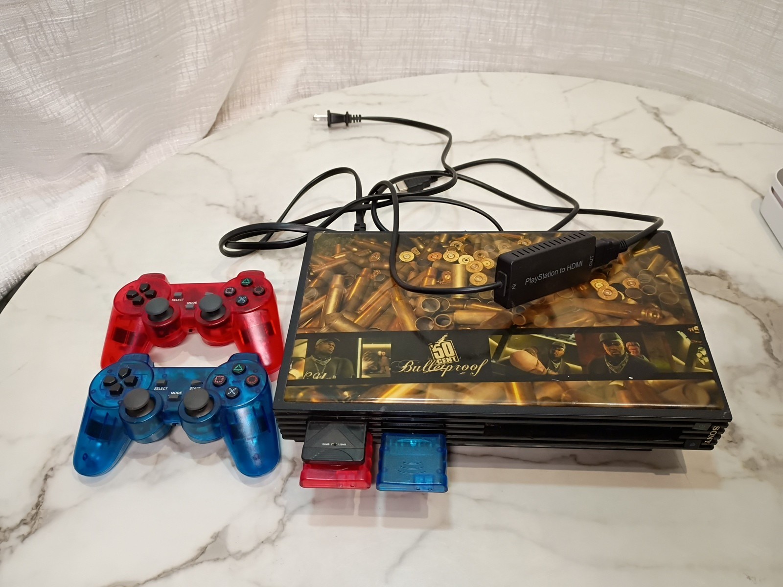 Sony PlayStation 2 Black Console With 2 Controllers Power On But No Tv Screen