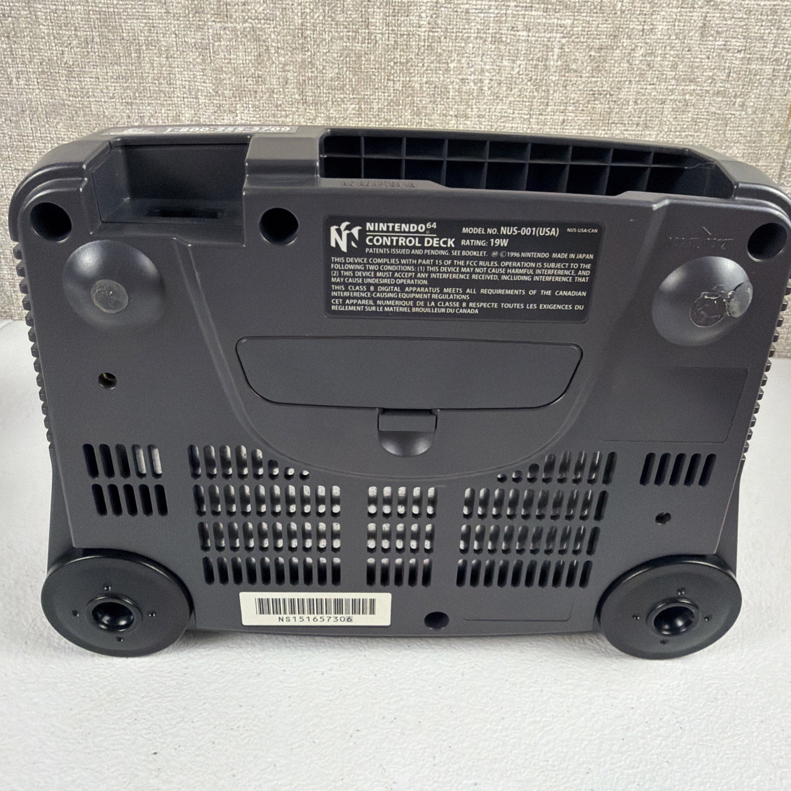Nintendo 64 Console ONLY – NUS-001 (USA) – Charcoal Tested Working W/ Jumper Pak