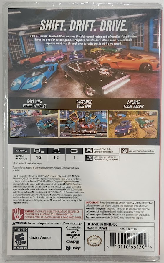 Fast and Furious Arcade Edition Switch Brand New Game Special (2025 Racing)