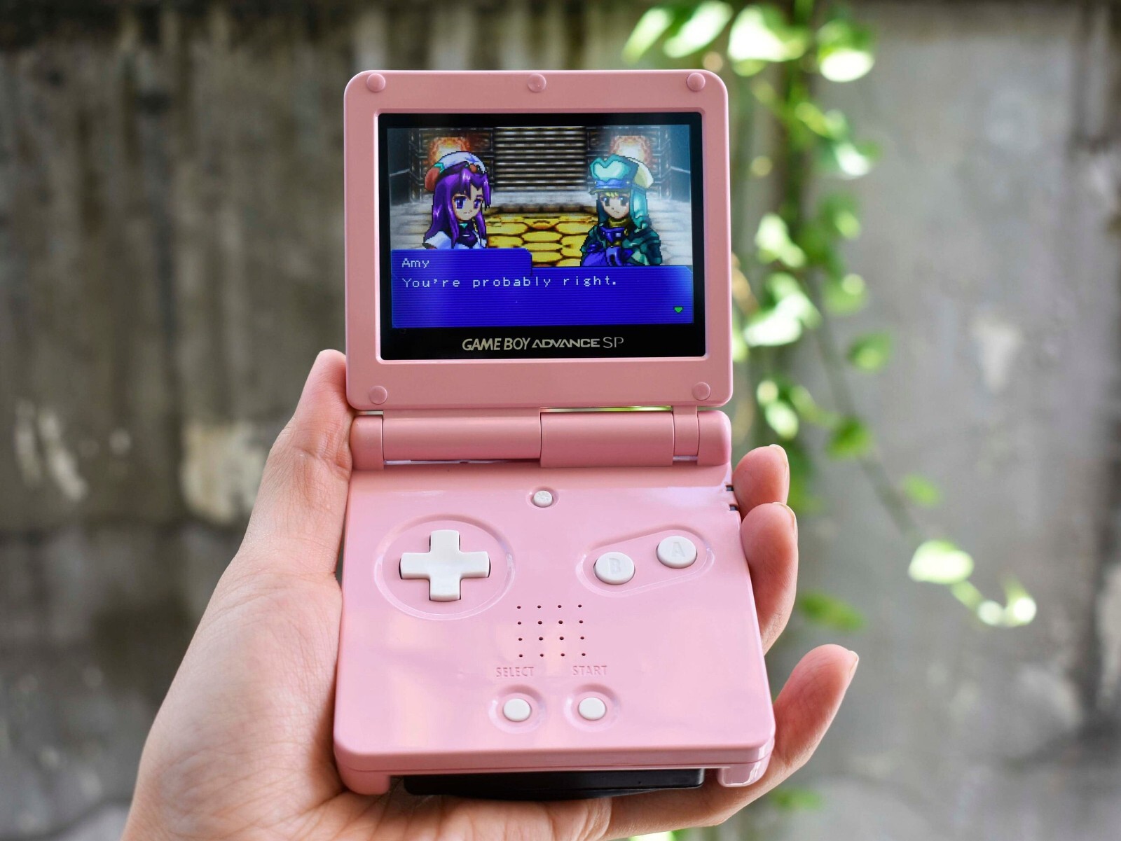 Backlit IPS LCD GBAsp Mod Nintendo Gameboy Advance SP Mirror Kirby Pink
