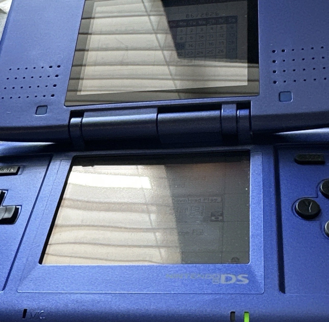 Electric Blue Nintendo DS Handheld Console System Inserts Box Manual Stylus