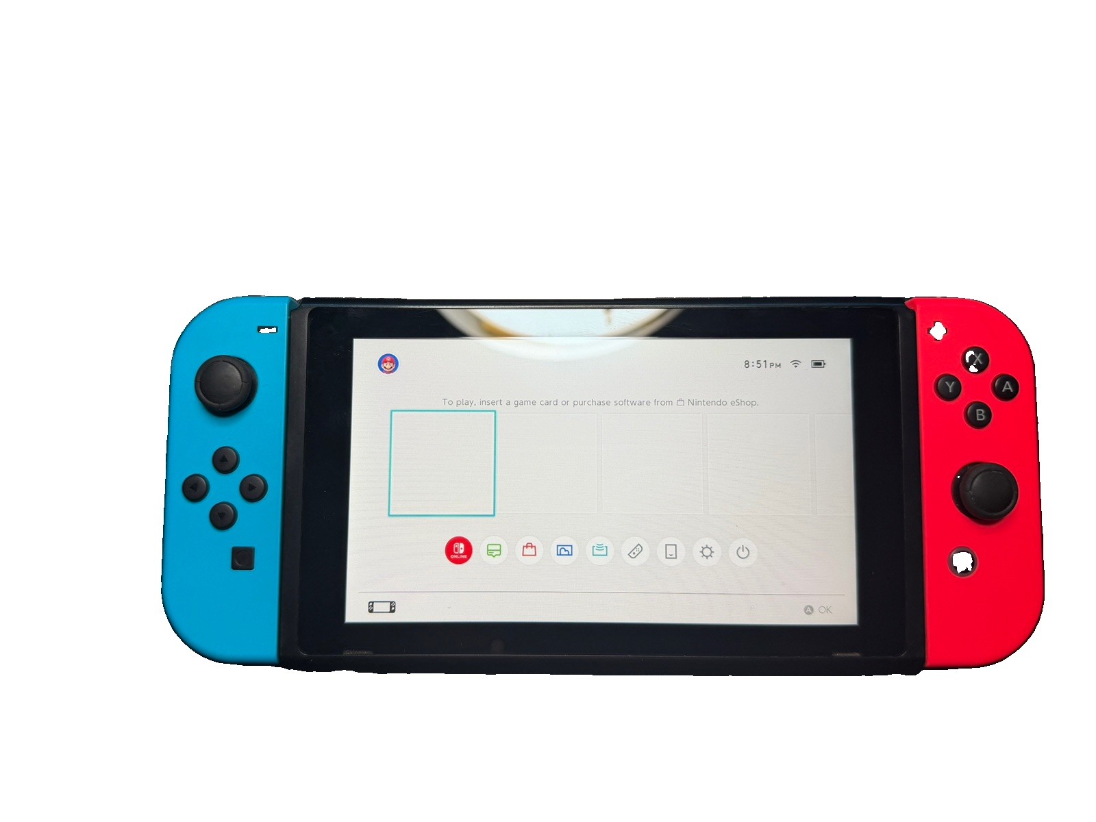 Nintendo Switch V2 Game Console – Black (HAC-001(-01) w/ OEM Blue/Red Joycon