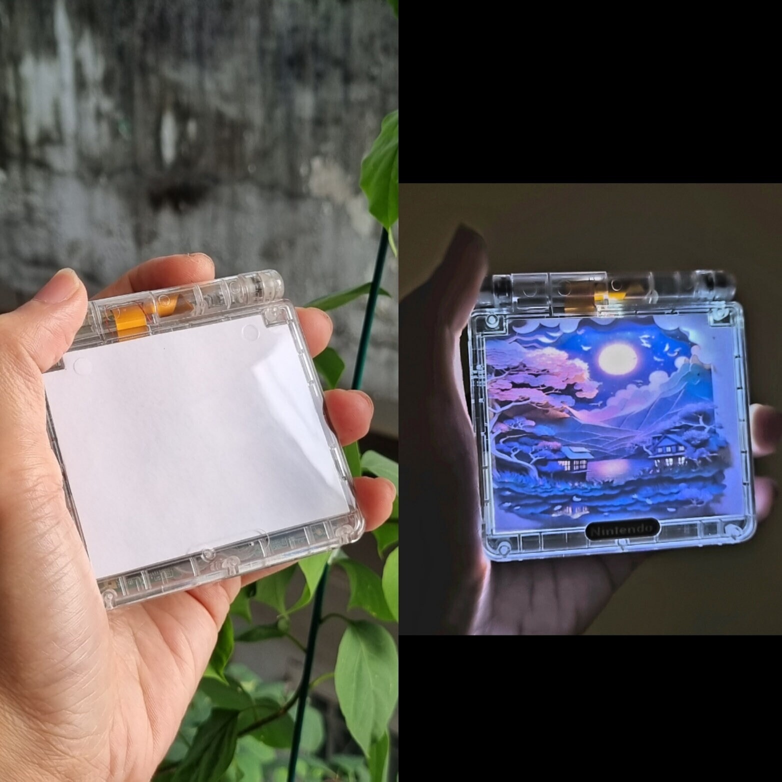 Backlit IPS LCD GBAsp Mod Nintendo Gameboy Advance SP LEDs Lamp The Village
