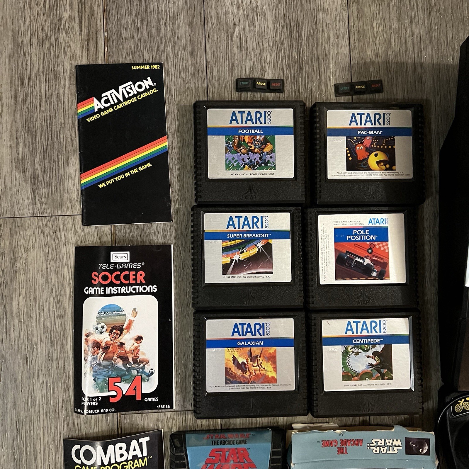 ATARI 5200 CONSOLE Lot With Games, Manuals, Controllers, Cords READ DESCRIPTION