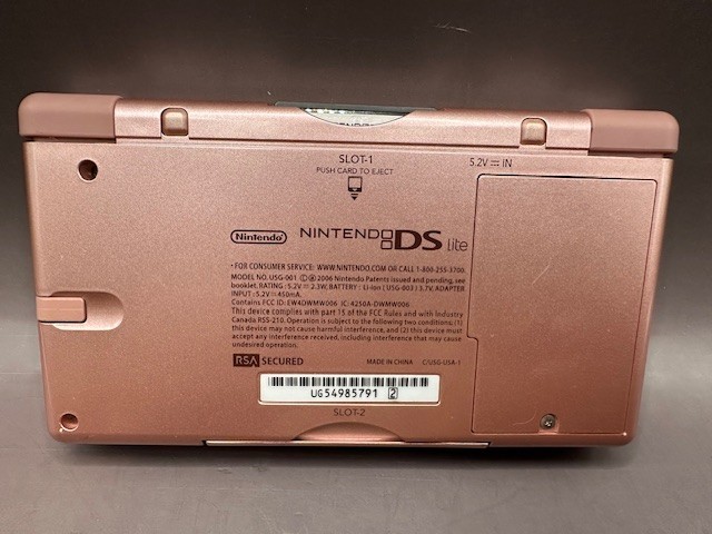 Nintendo DS Lite Console- Metallic Rose w/Charger/Case/12 games/Tested Awesome!
