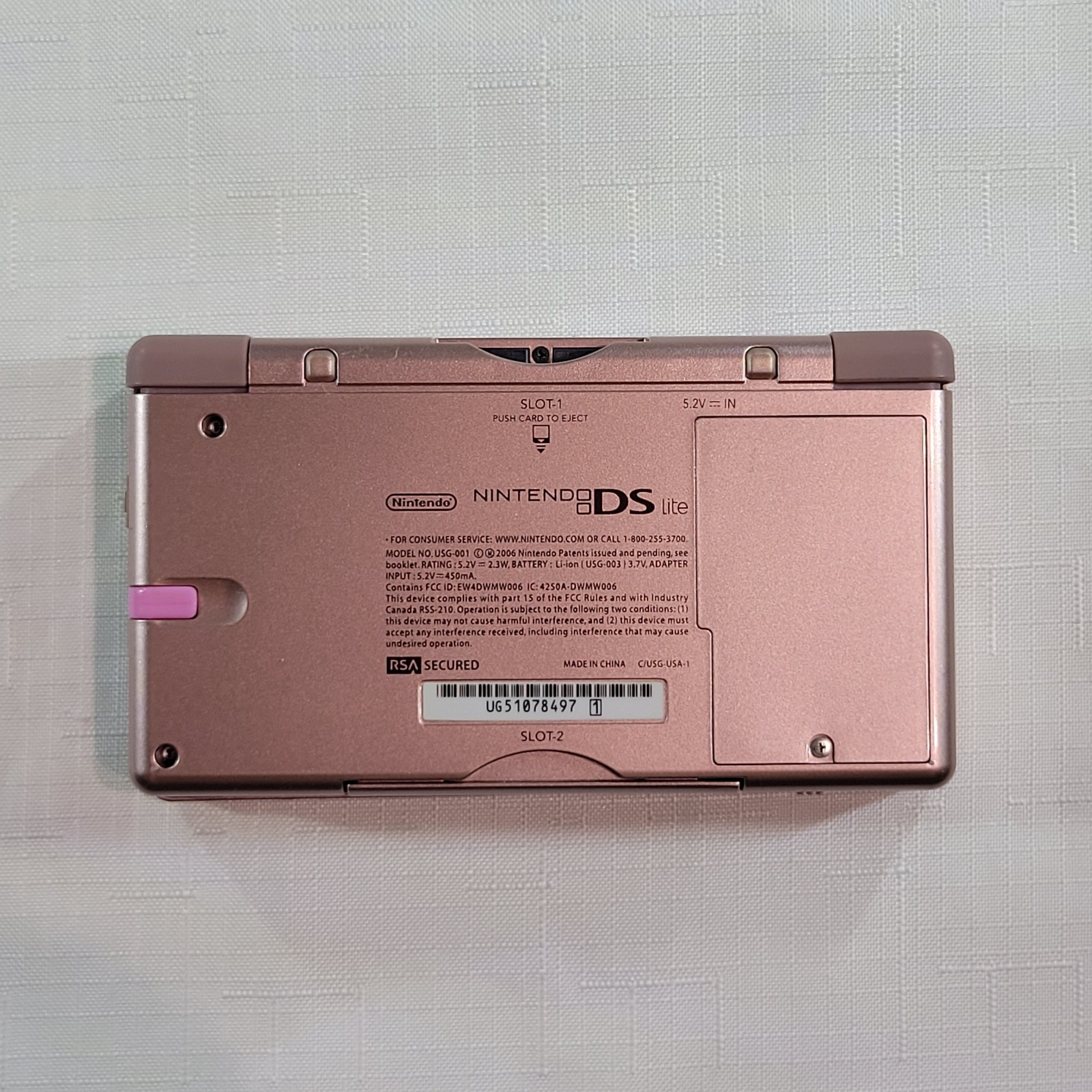 Nintendo DS Lite Metallic Rose Pink + Super Princess Peach Lunchbox ⭐️ Damage ⭐️