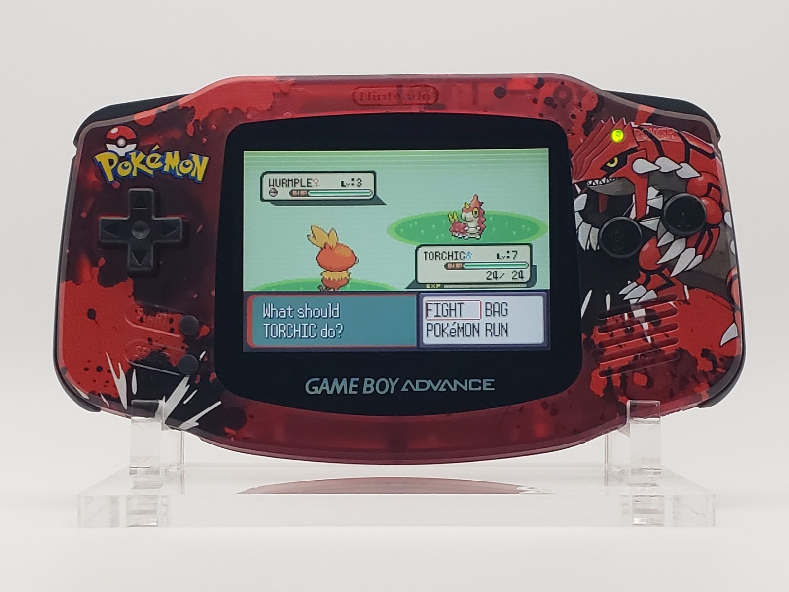 Groudon Game Boy Advance, Funnyplaying Backlit IPS Screen Pokemon Ruby Theme