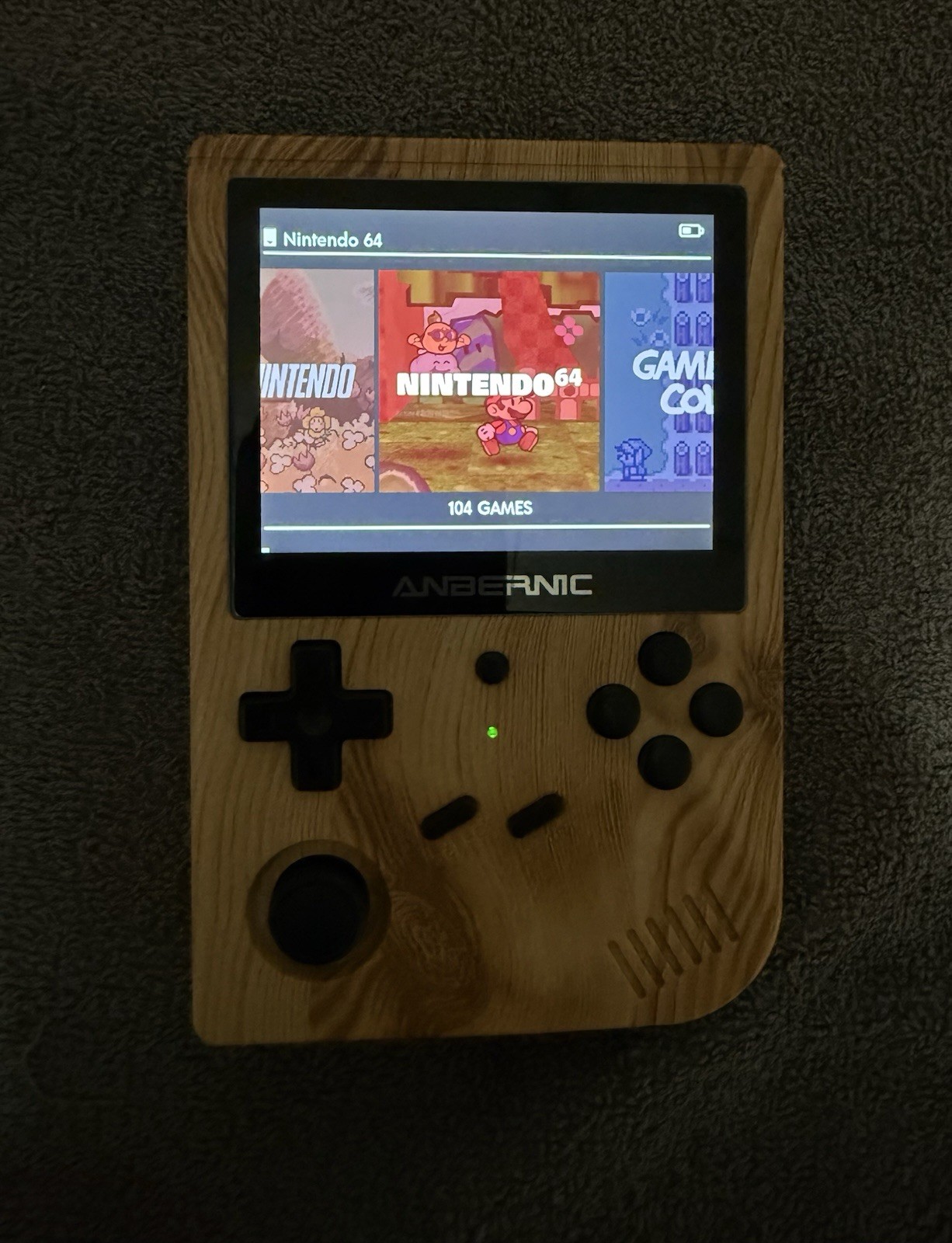 ANBERNIC RG351 V Handheld Game Console Woodgrain Color Brown
