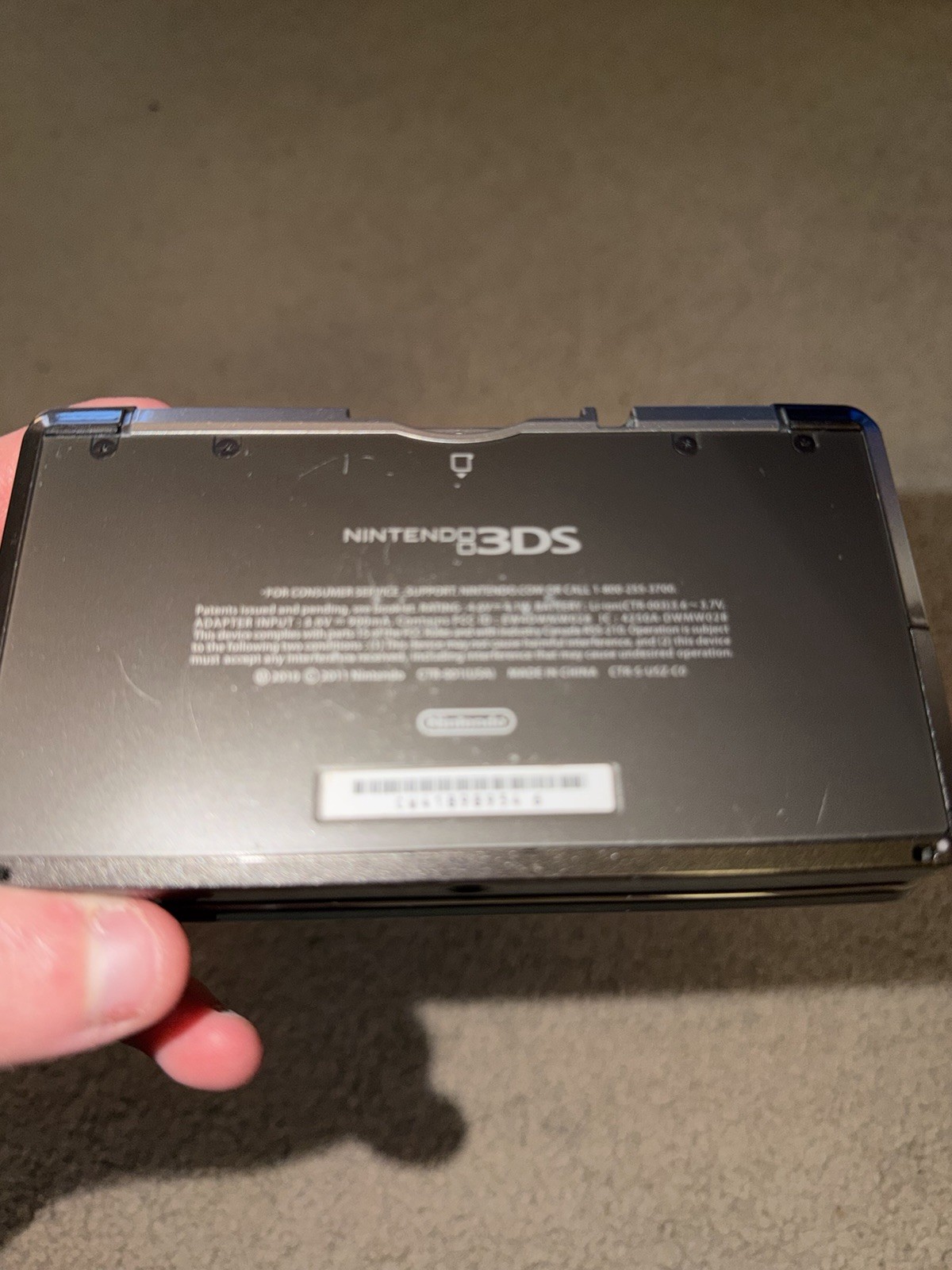 Nintendo 3DS Cosmo Black Handheld Console 128GB SD Card New Battery Working