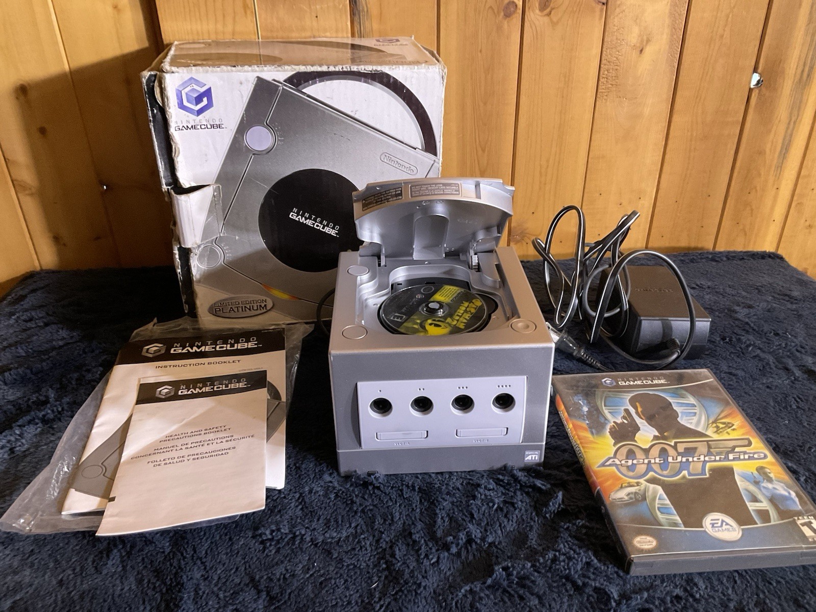 Game Cube Console-turns On UnTested Two Games And Box No Controllers Or Tv Av