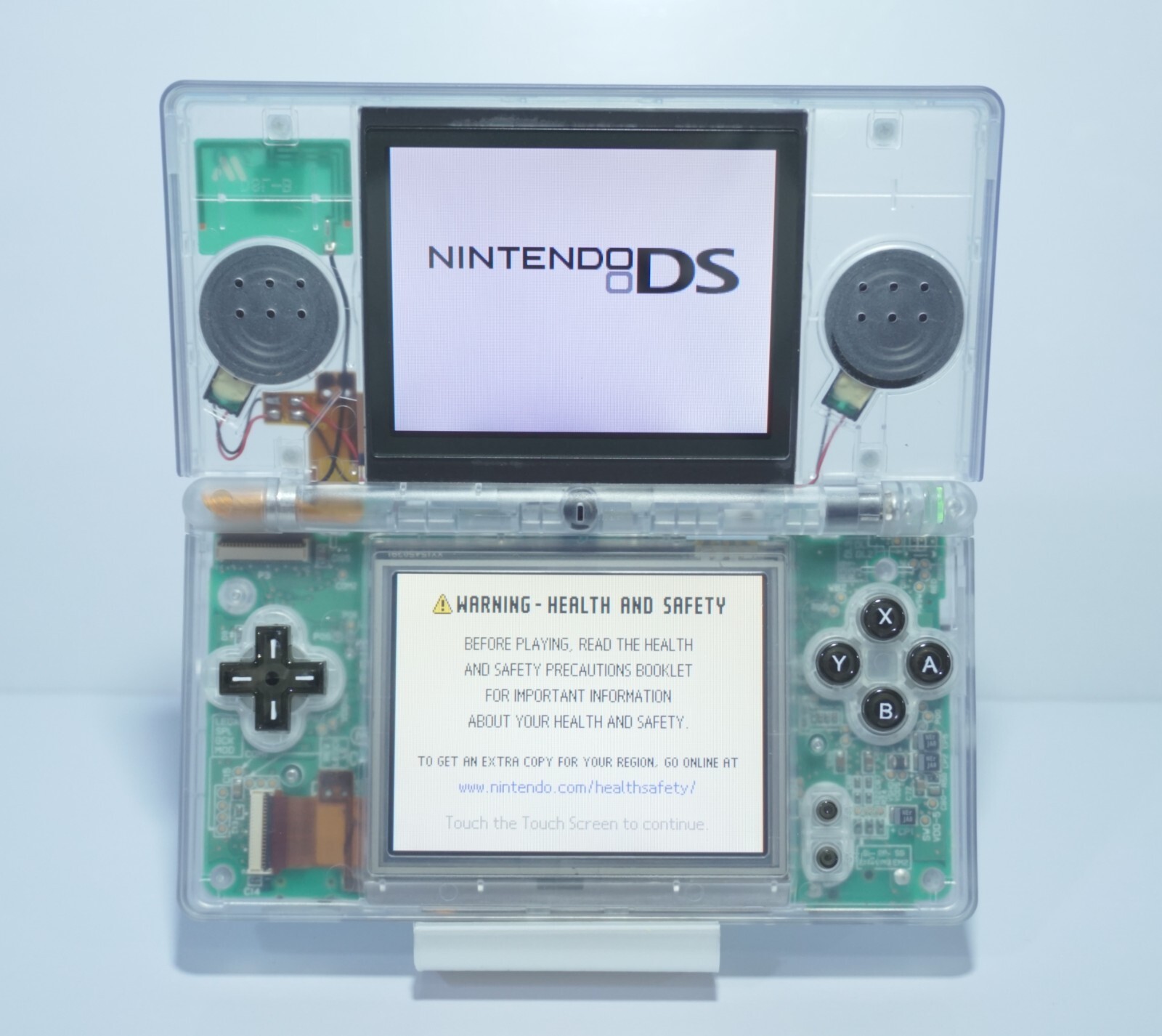Nintendo DS Lite Transparent Clear / Black Buttons Handheld System with Charger