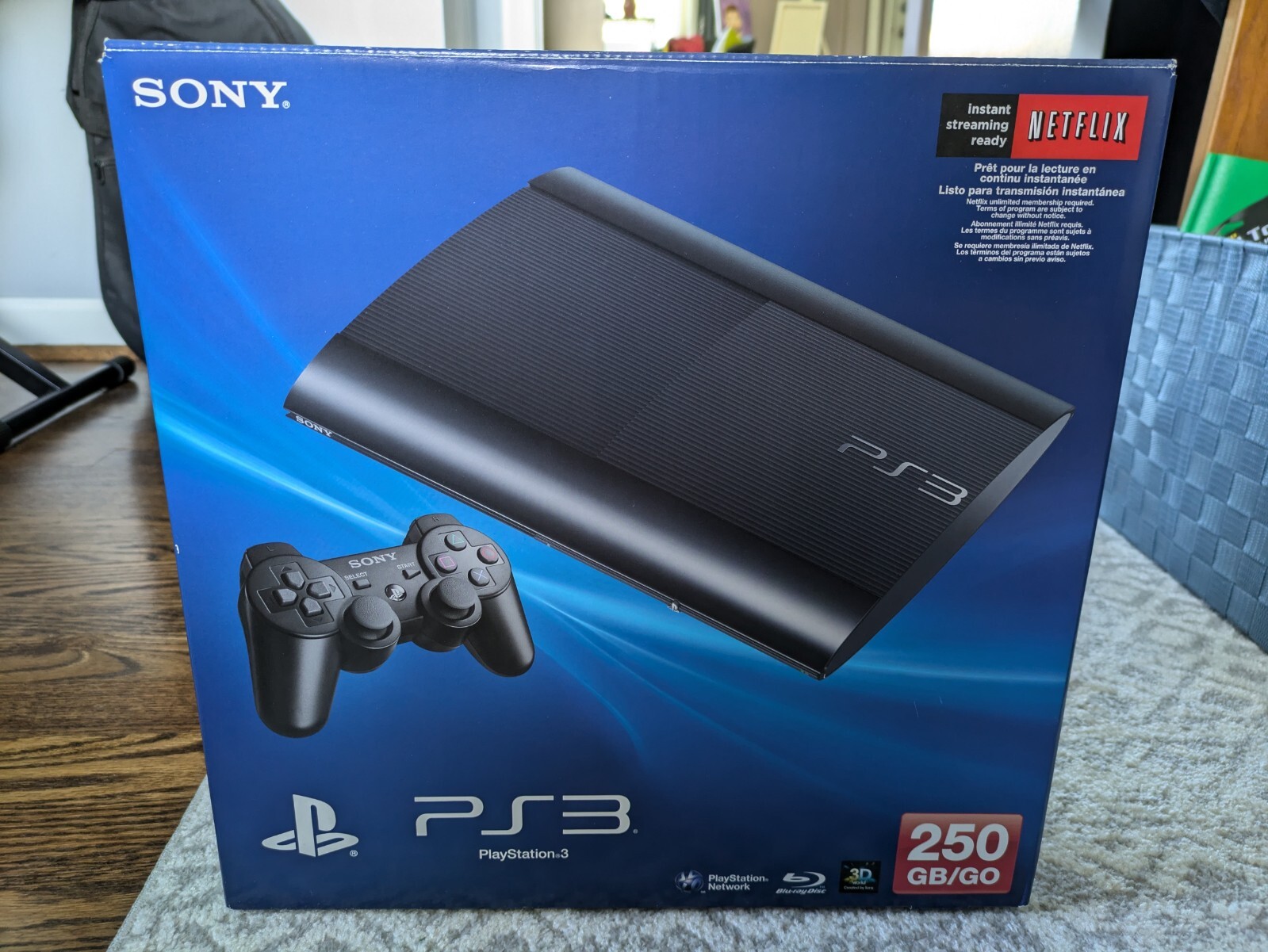 Sony PlayStation 3 250GB Console – Black, with 2 controllers