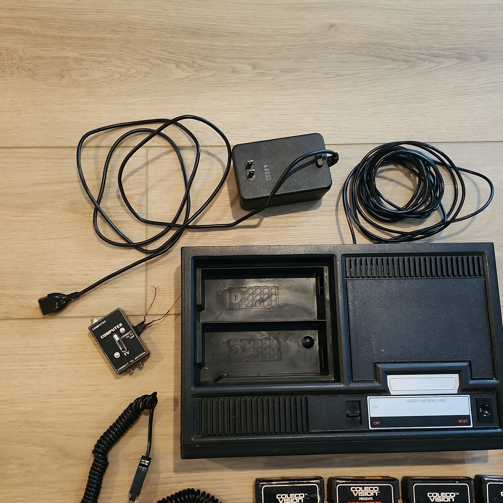 Coleco Vision ColecoVision Console – With Power Cord, Cover & 8 Games (Untested)