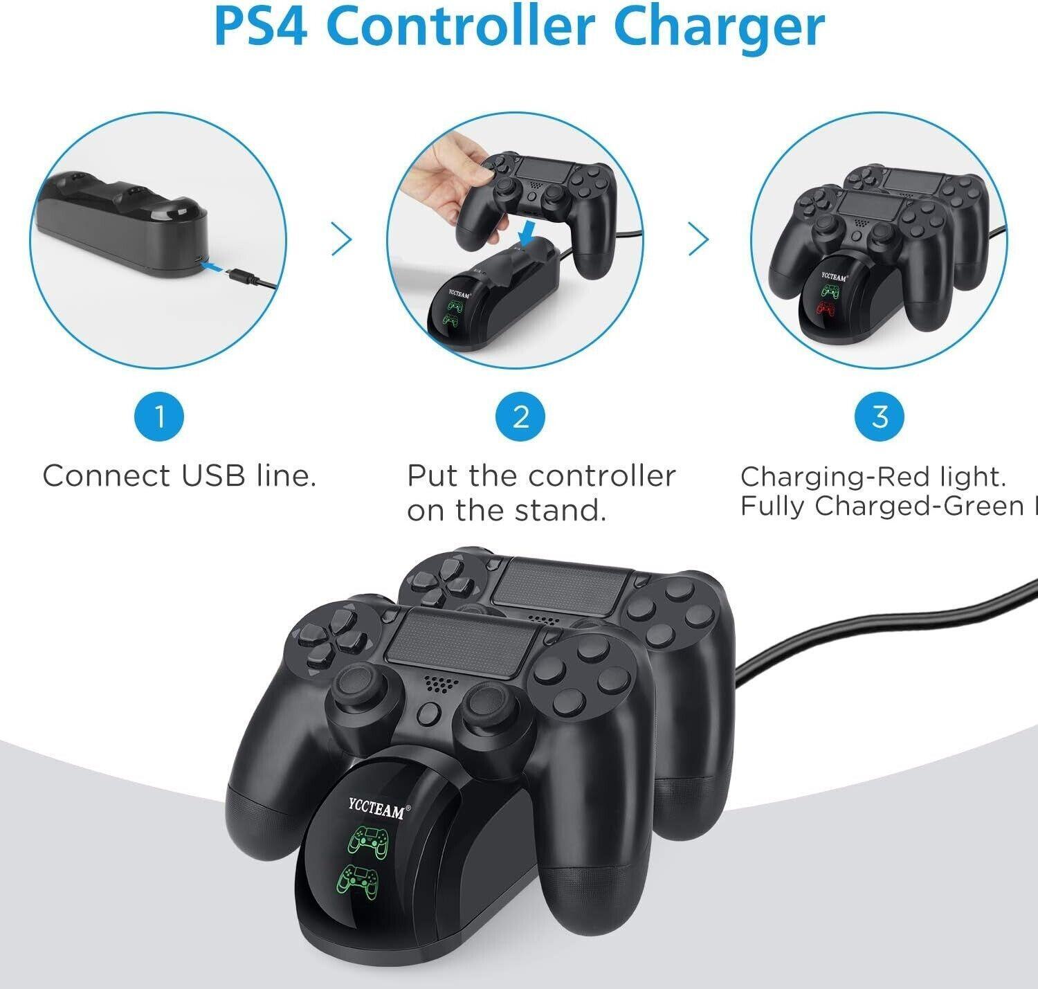 Ps4 Controller Charger Charging Station USB Playstation4 /ps4/ps4 Slim/ps4 Pro