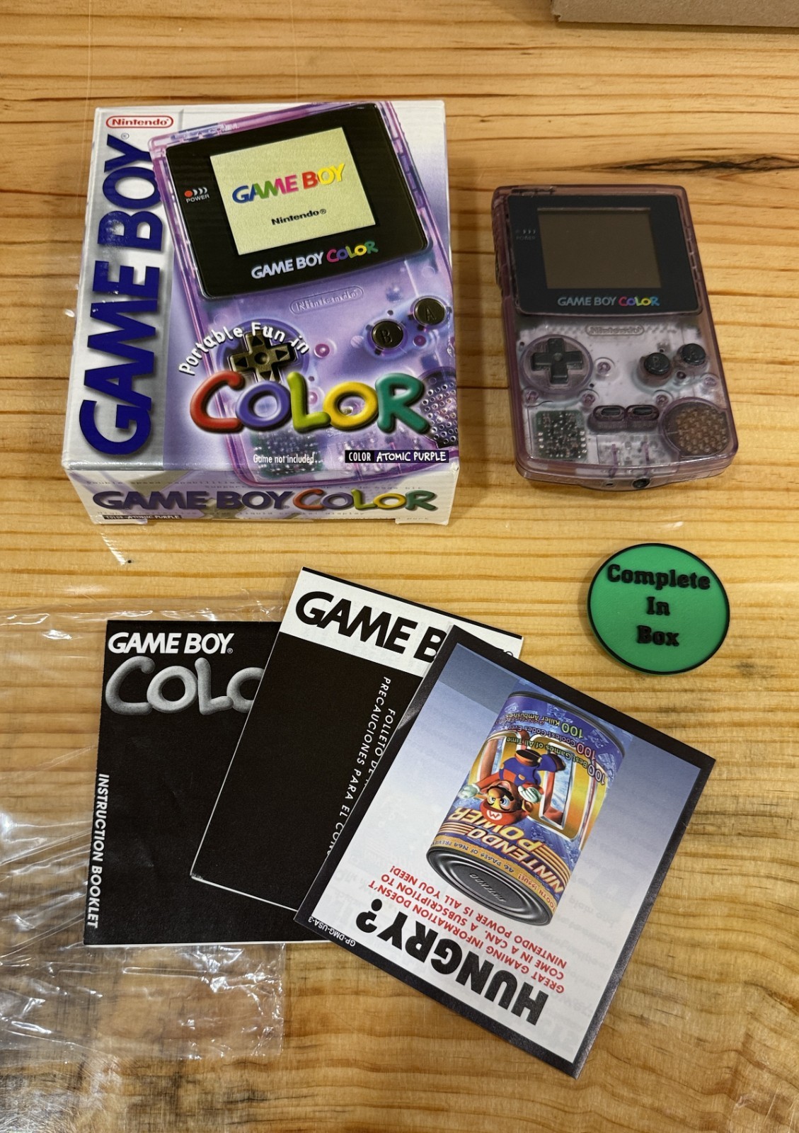 Game Boy Color Handheld Console – Atomic Purple (Complete in Box) Nice!