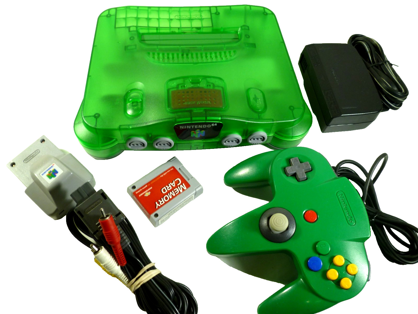 Nintendo 64 Funtastic Jungle Green Controller Expansion – Oem cord Rumble Bundle