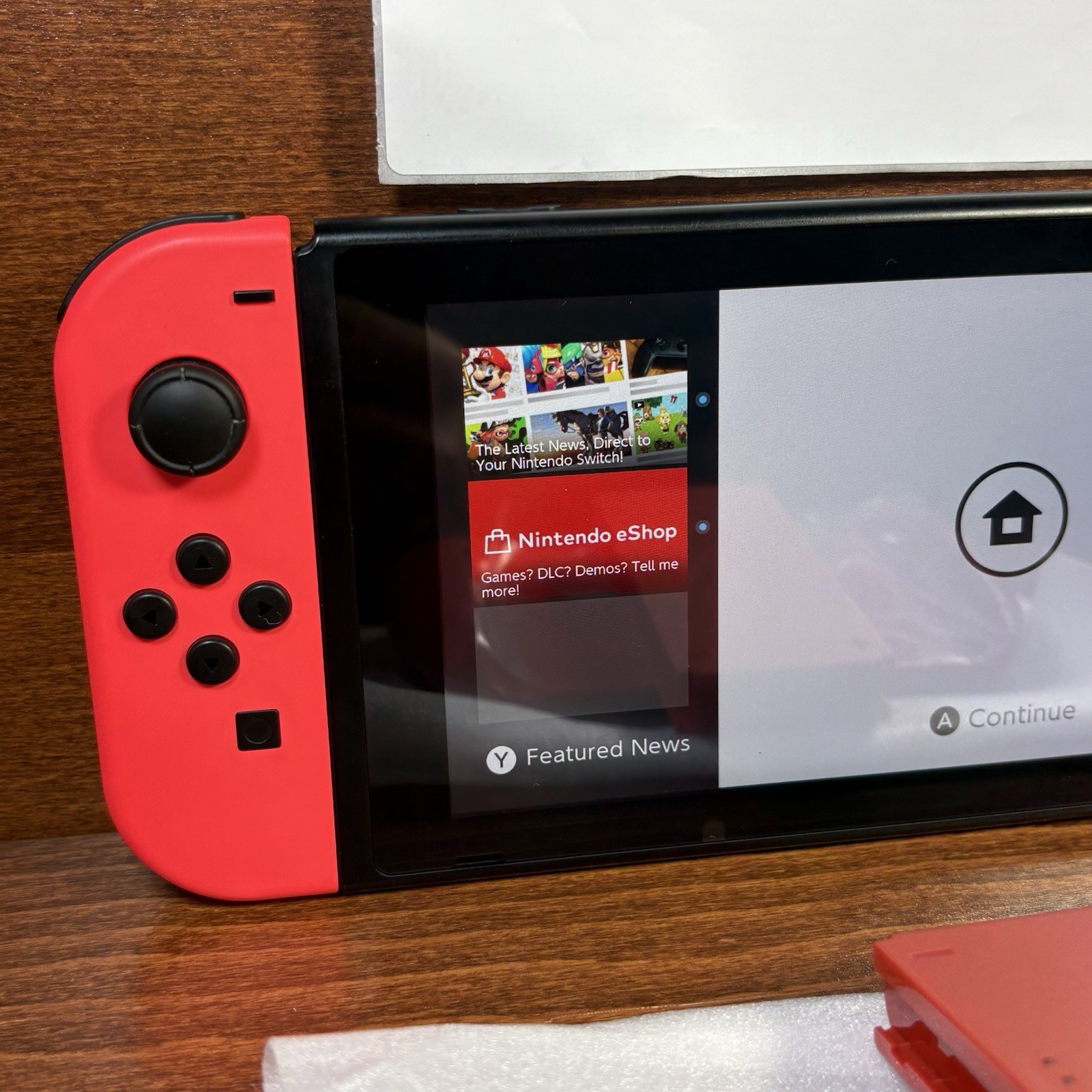Nintendo Switch with Neon Red Joy-Cons | Works Perfectly | New Red Grip Included