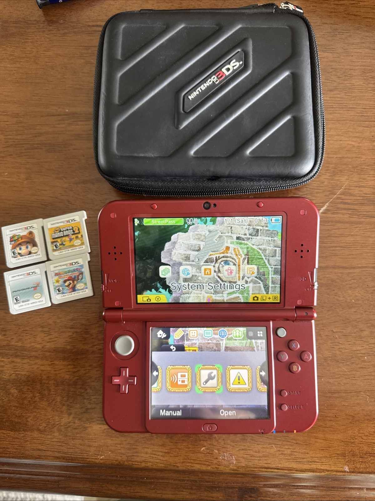 Nintendo 3DS XL Handheld Console System RED with Charger USA