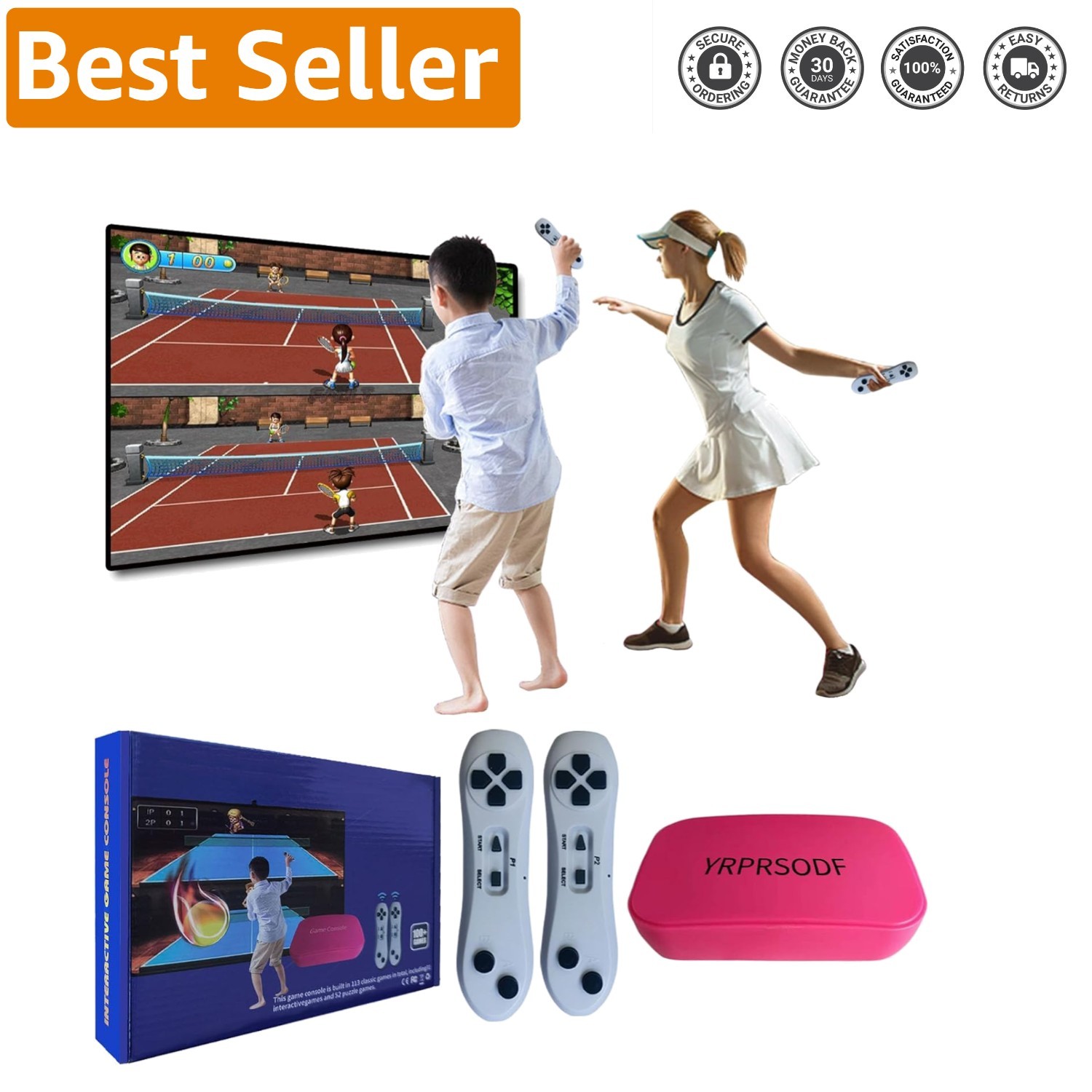 Interactive 2.4G Wireless Game Console with 100+ Games – HD Red Design