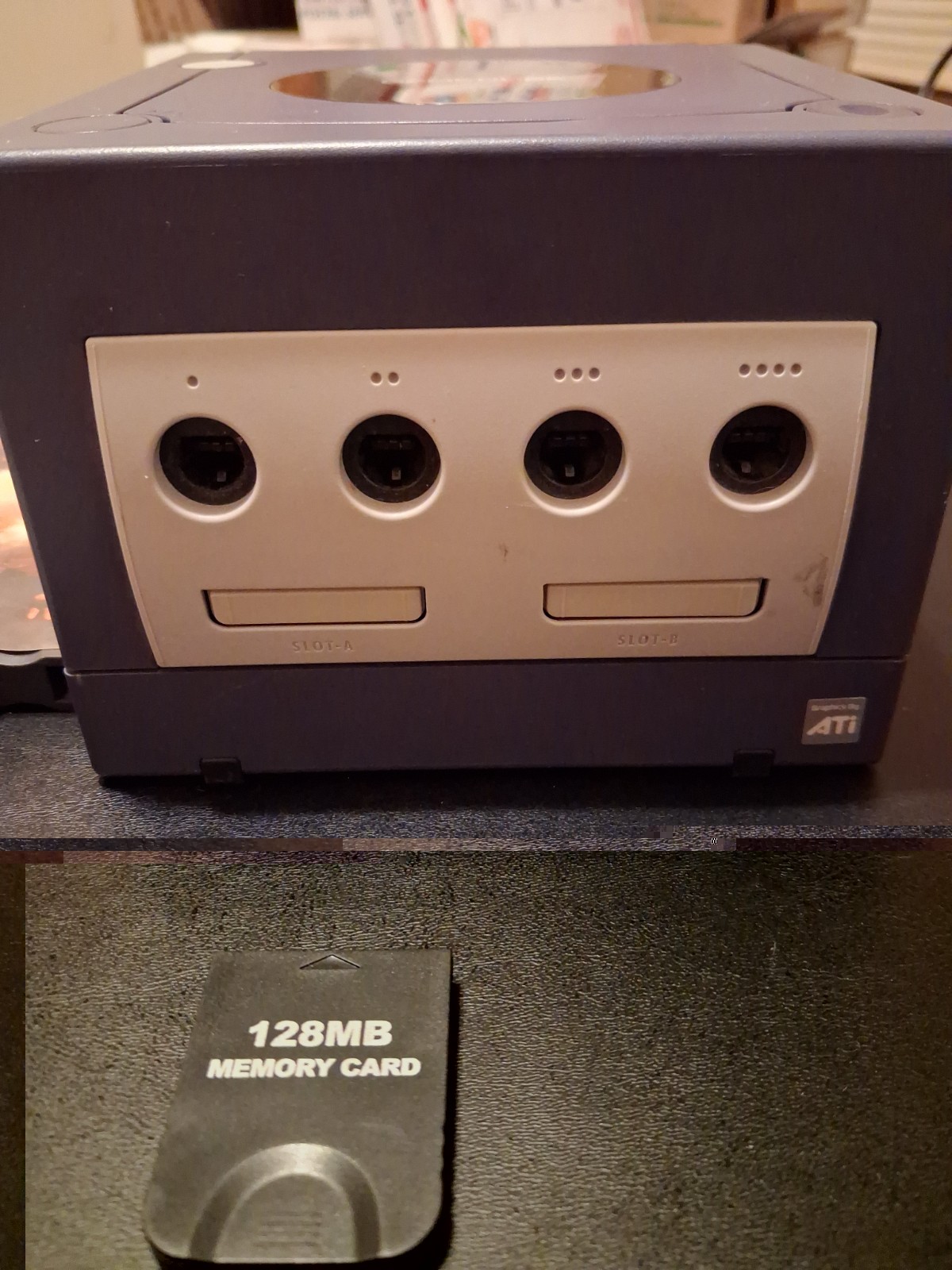 Nintendo GameCube Indigo DOL-001 Console 2 OEM Controllers 6 Games Naruto Tested