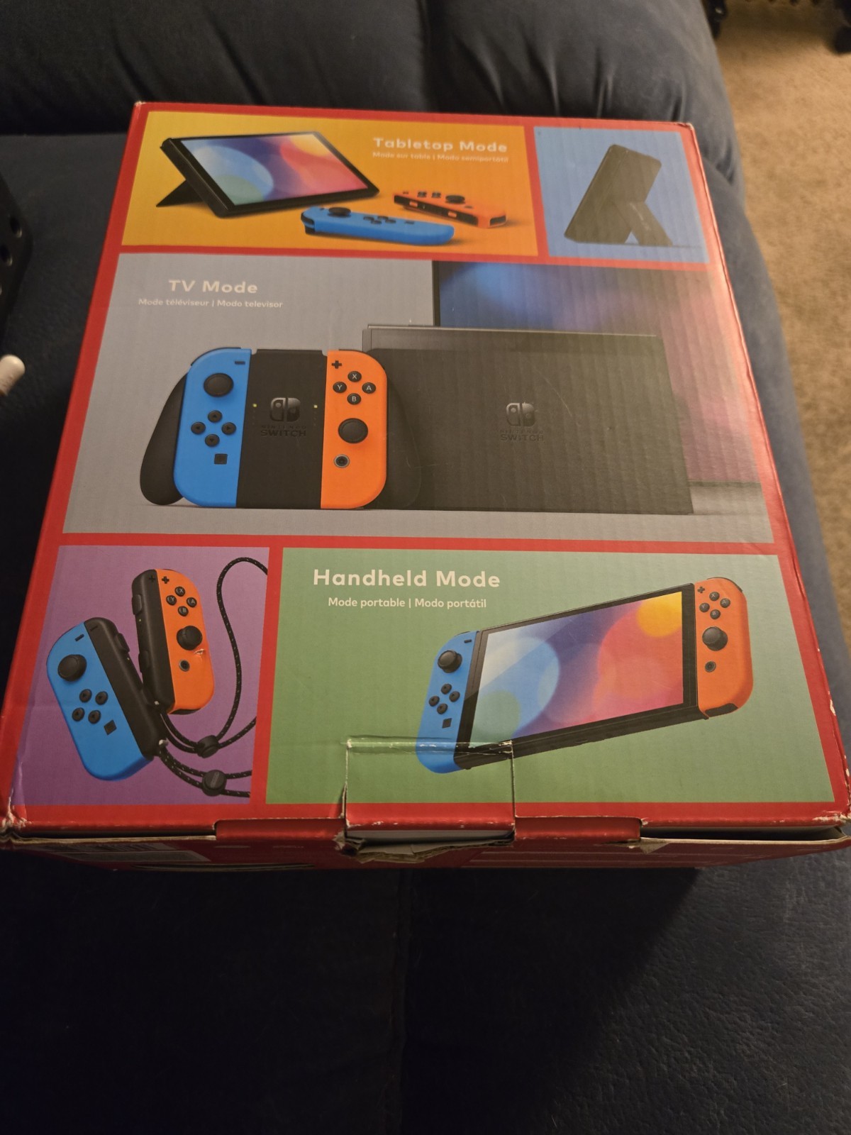 Nintendo Switch OLED Bundle W/2 Controllers, 3 Digital Mario games- USED In Box