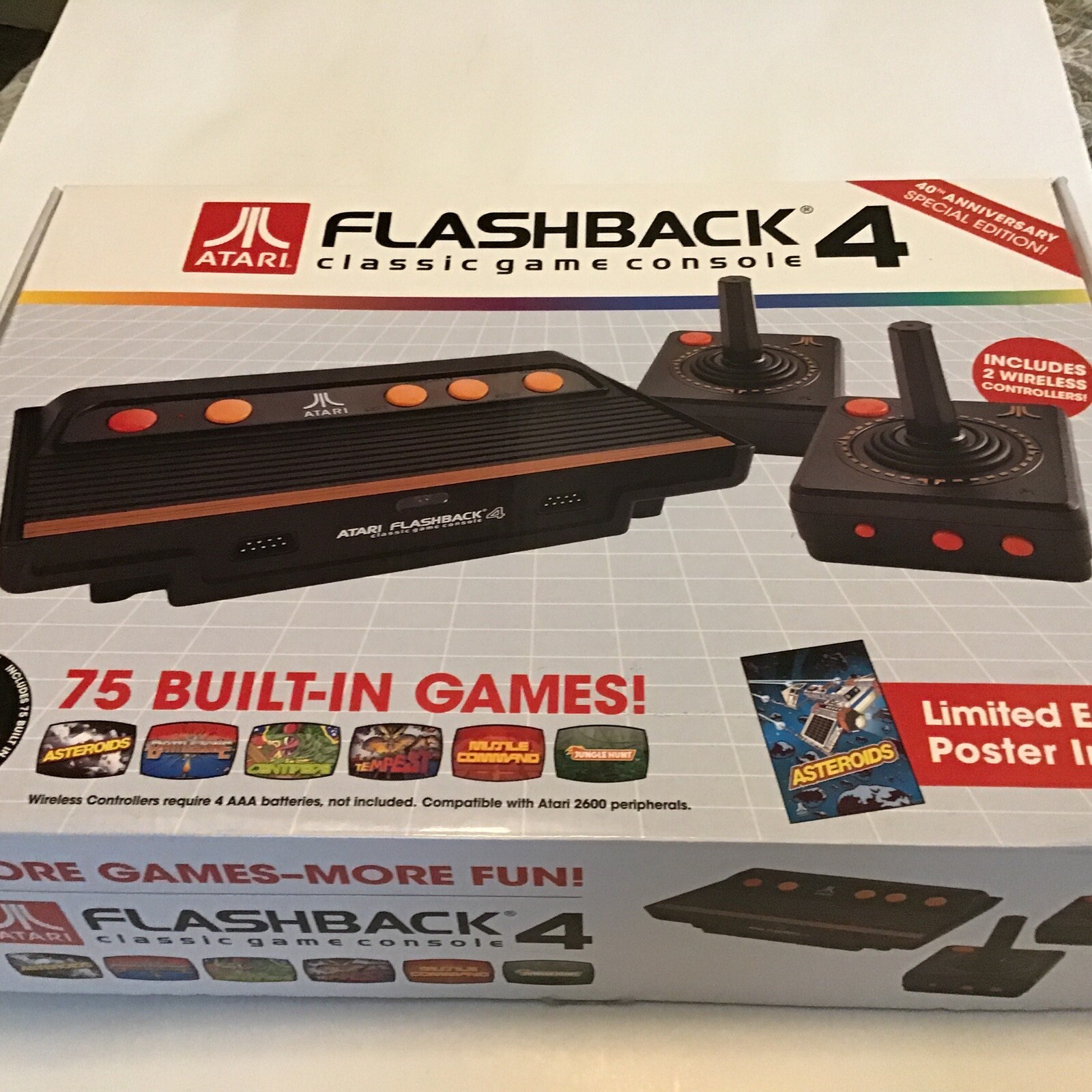 Atari Flashback 4 Classic Game Console w/ Limited Edition Poster 76 Games