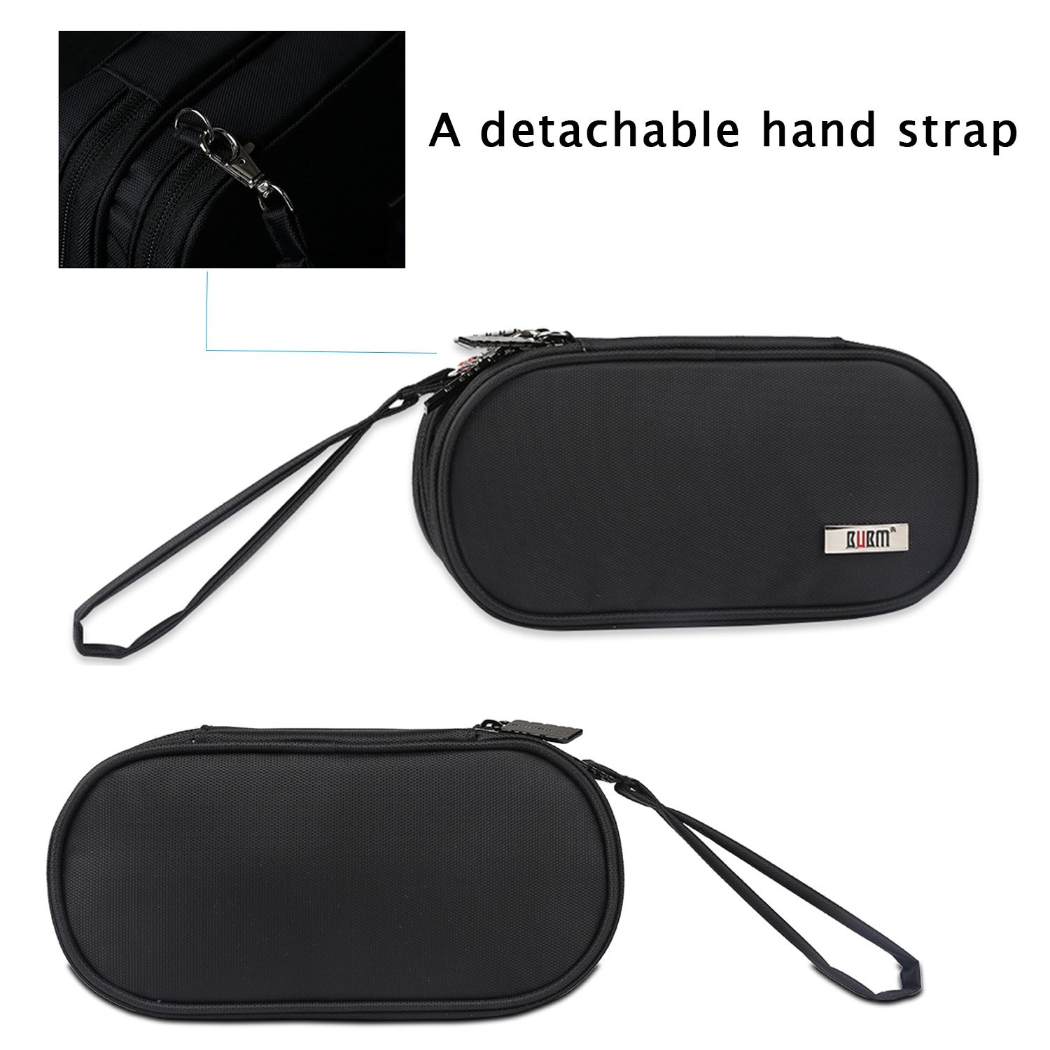 BUBM Double Compartment Storage Case Compatible with PS Vita Medium, black
