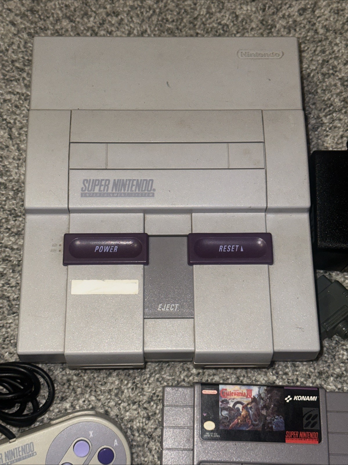 Super Nintendo SNES Starter Set Bundle Console Castlevania IV PAC Man 2 Tested