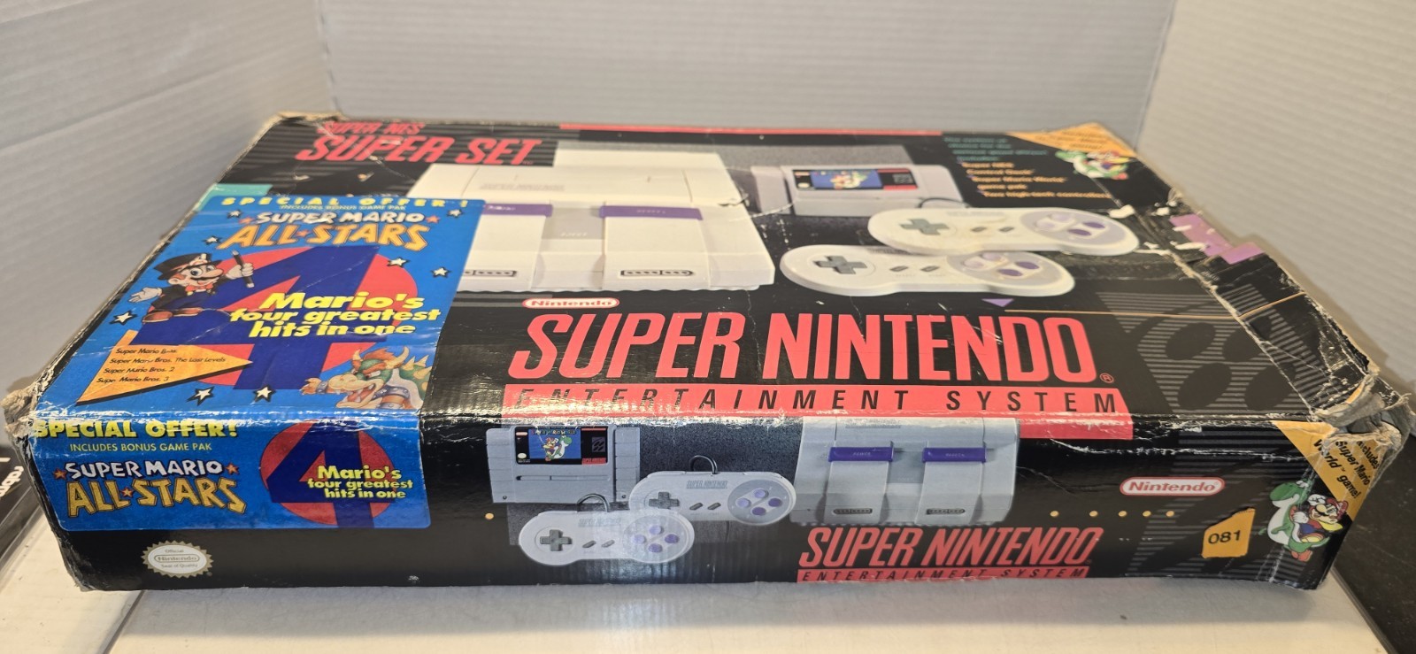Super Nintendo SNES Console Super Set in Box Mario All-Stars Bonus