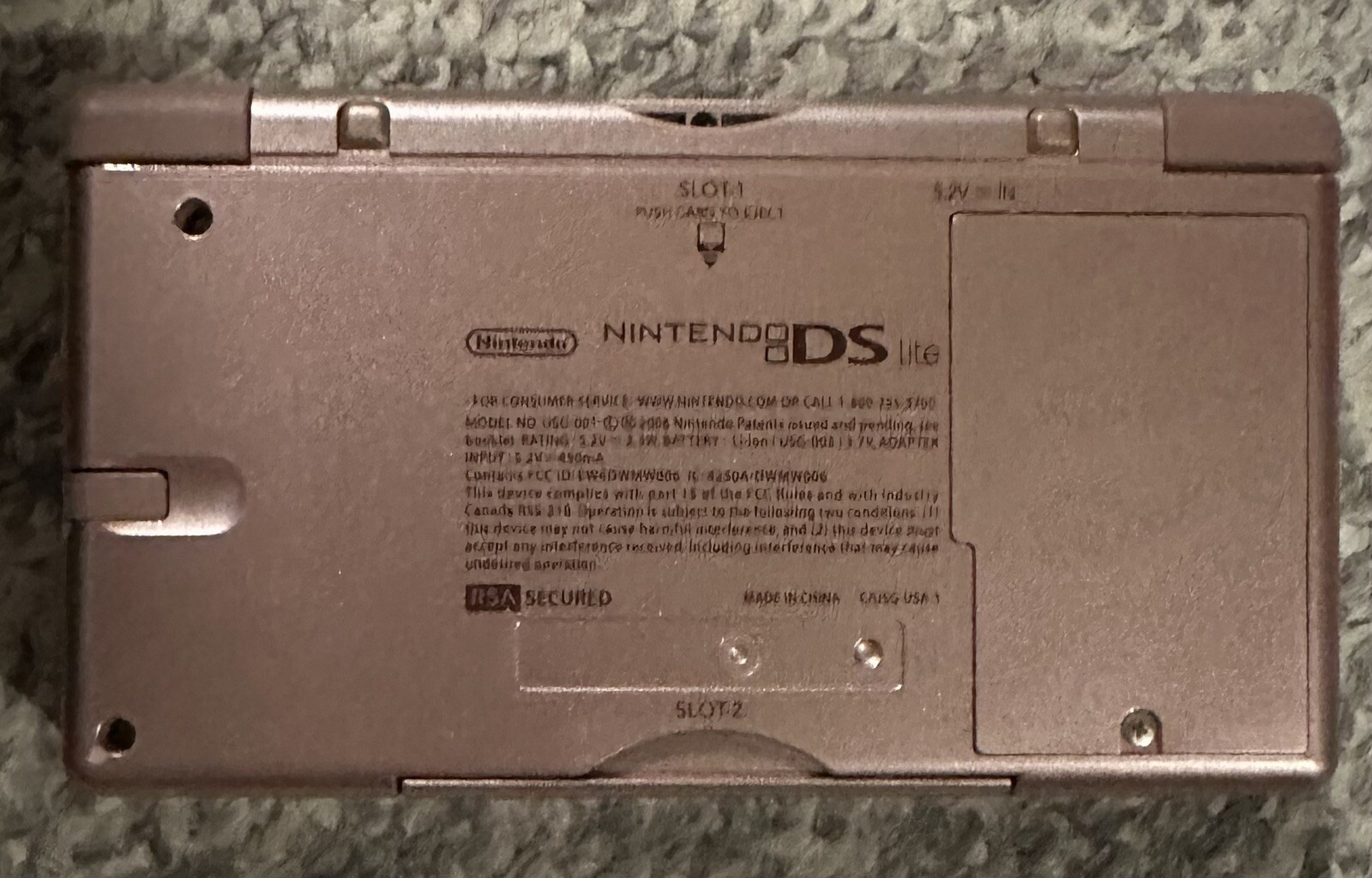Nintendo DS Lite Bundle Lot Metallic Pink Console, 19 Games And Carrying Case