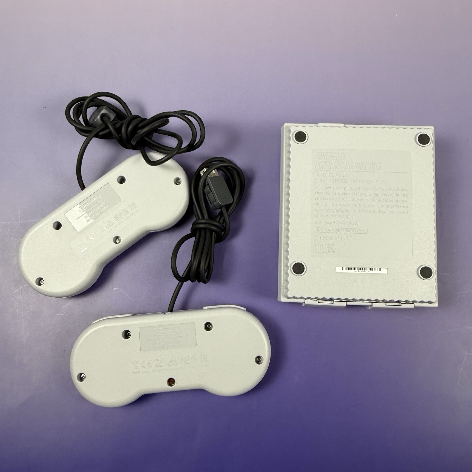 Nintendo Super NES Control Deck CLV-201 w/AC Adapter/Game /2 Controllers / USB