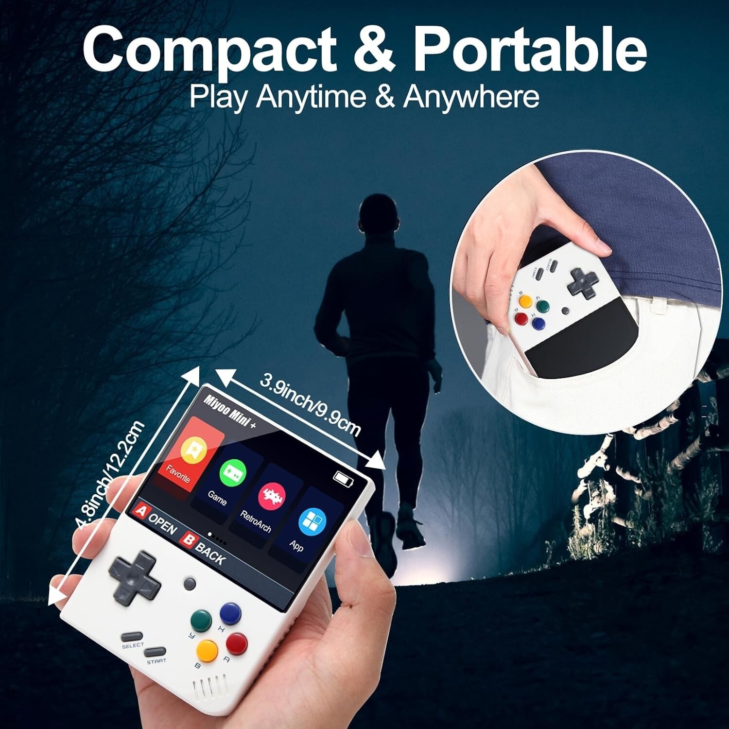 Miyoo Mini Plus Handheld White Game Console Retro Video Game Console 128GB WiFi