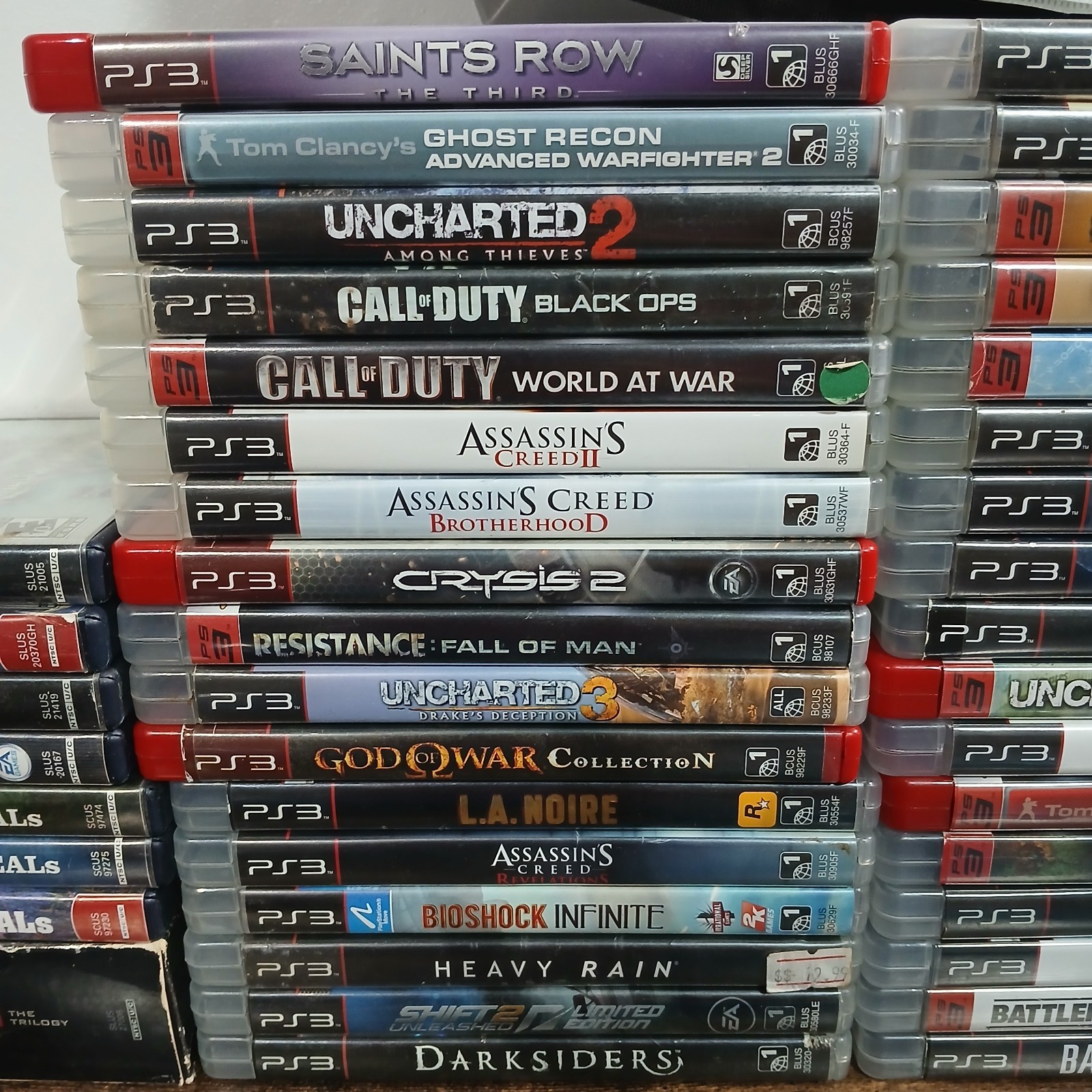 Sony PlayStation 3 Ps3 60GB Console Black Backwards Compatible 58 Games Lot