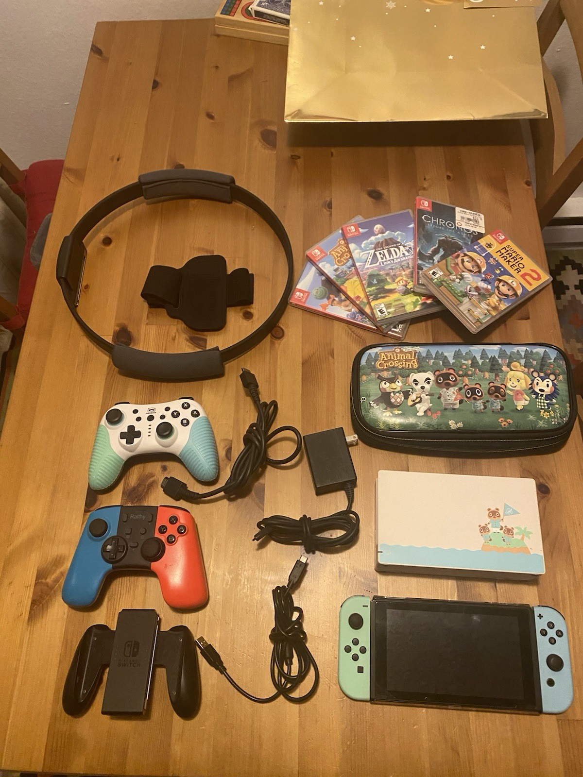 Nintendo Switch Animal Crossing Edition, Bundle Games, Controllers, And Ring Fit