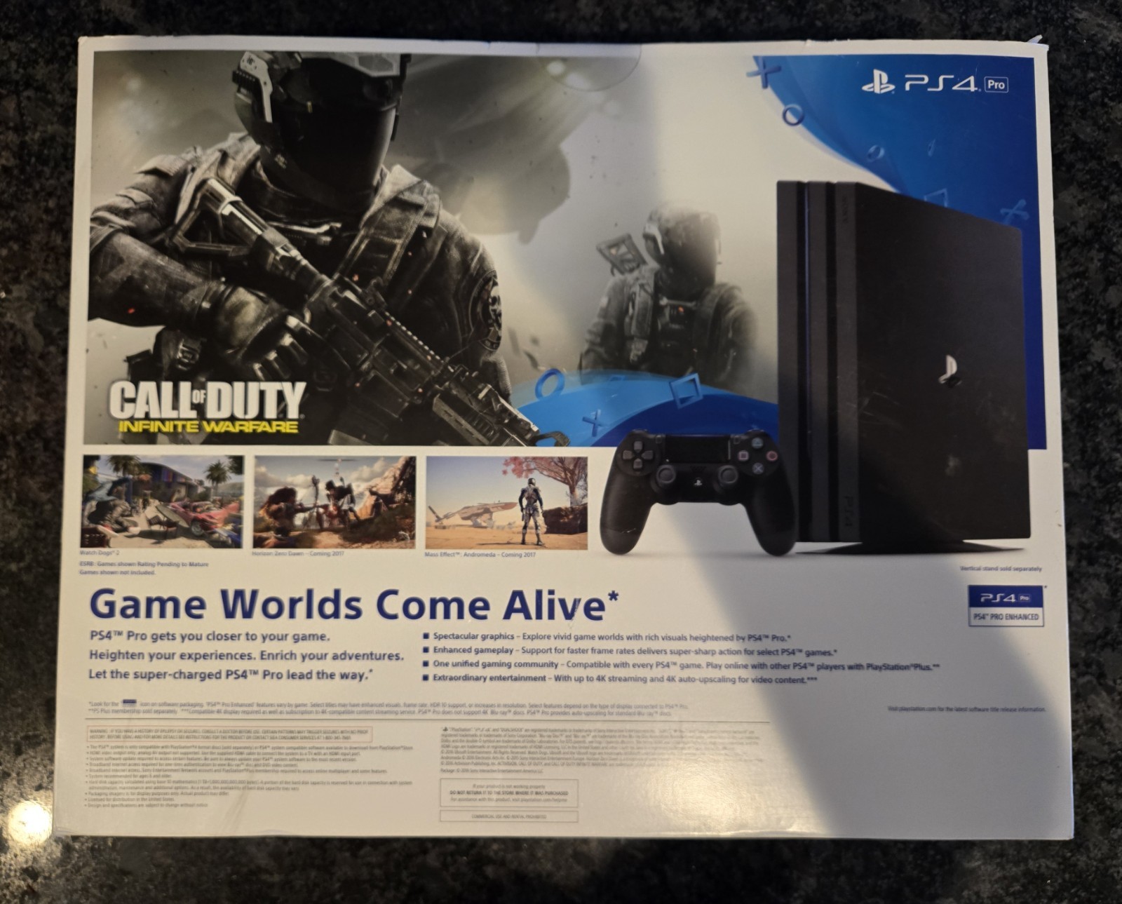PS4 PRO PLAYSTATION 1.8TB CONSOLE WITH 2 REMOTES AND ORIGINAL BOX LOW FW 8.50