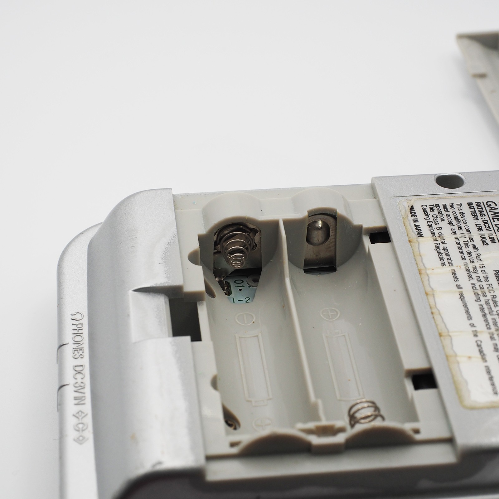 Nintendo Game Boy Light SILVER console MGB-101 WORKING CLEANED #0141_32[VG]