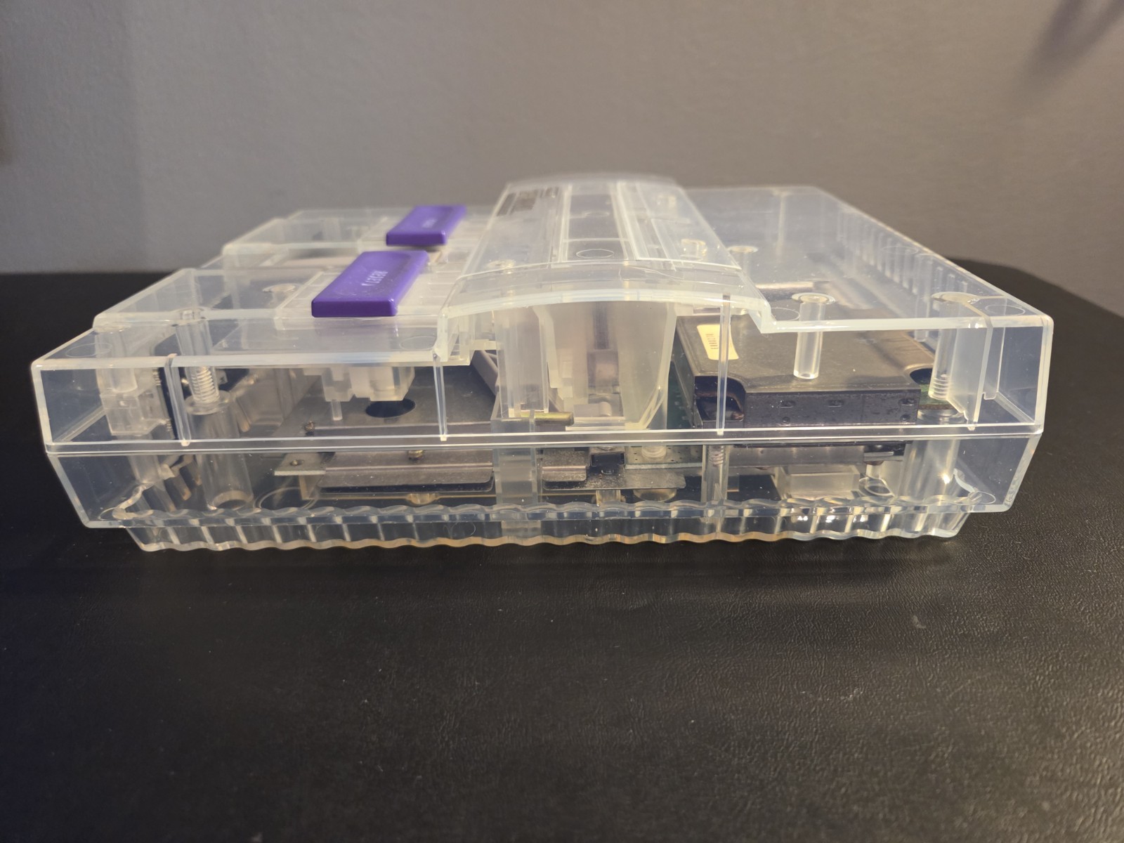 SNES Super Nintendo Clear Transparent Console w/ 2 clear controllers and cables